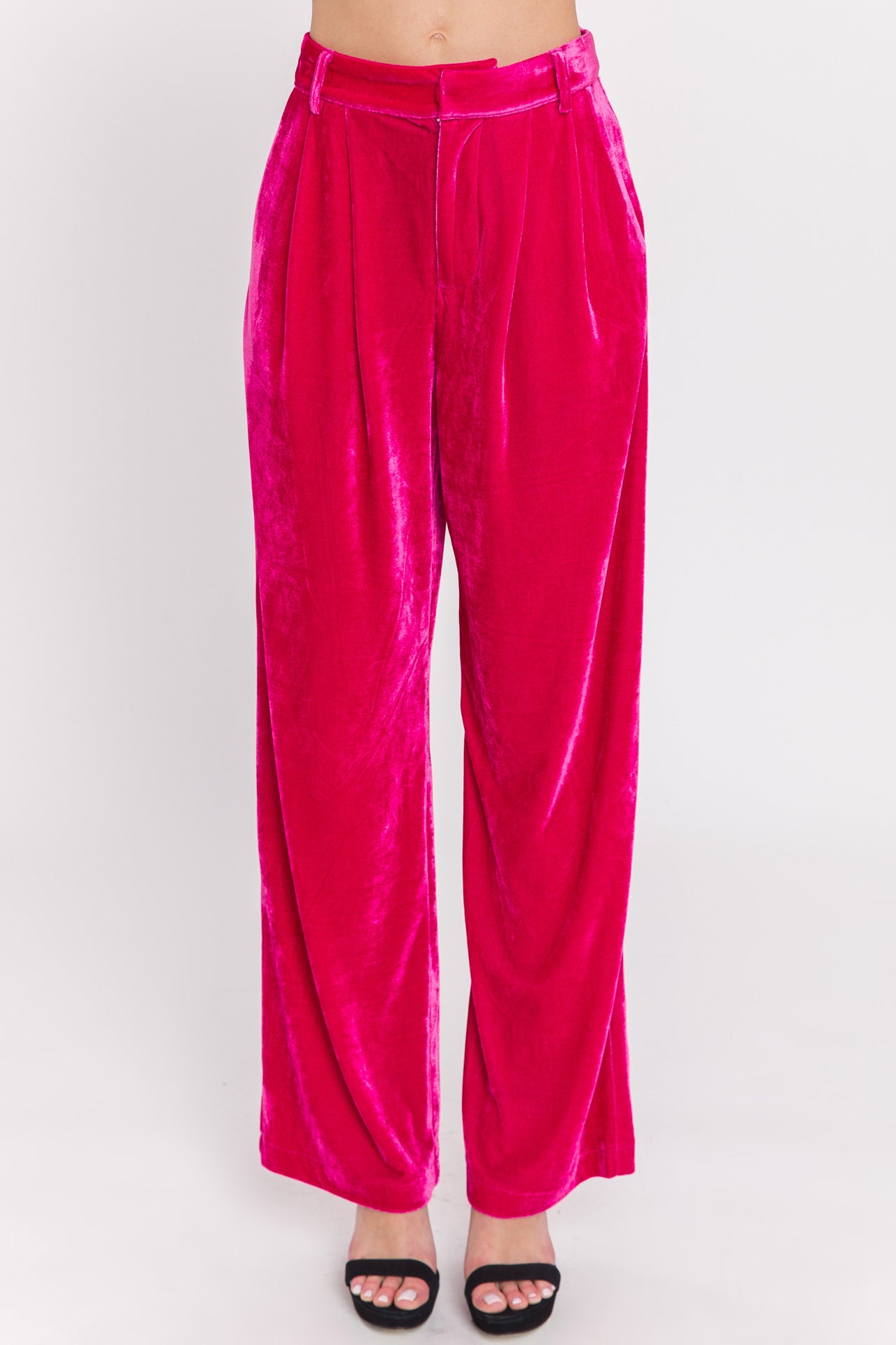 ENDLESS ROSE - Velvet Wide Leg Pants - PANTS available at Objectrare
