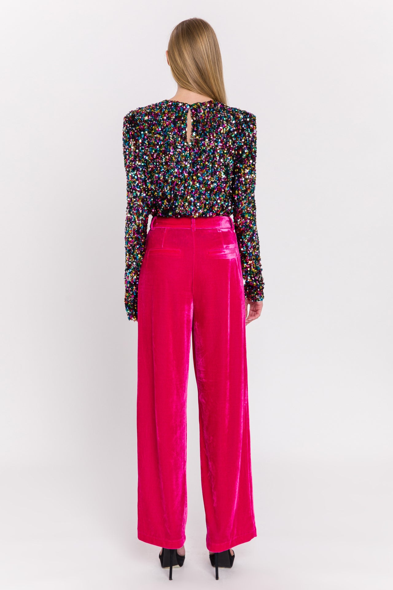 ENDLESS ROSE - Velvet Wide Leg Pants - PANTS available at Objectrare