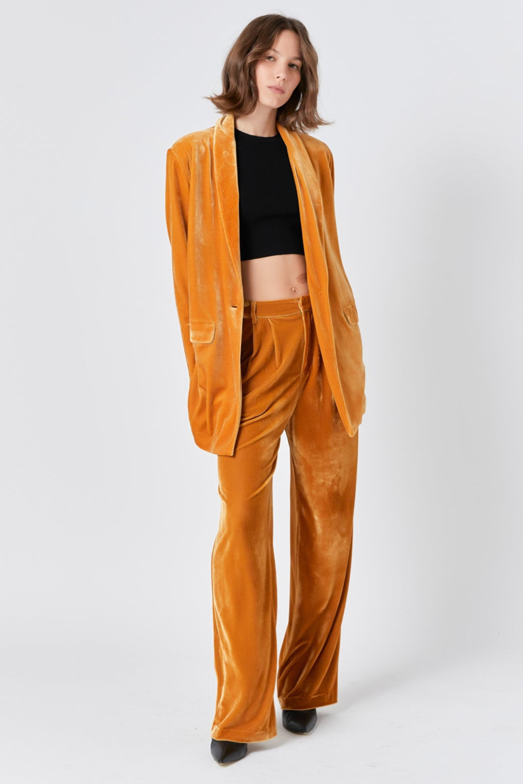 ENDLESS ROSE - Velvet Wide Leg Pants - PANTS available at Objectrare