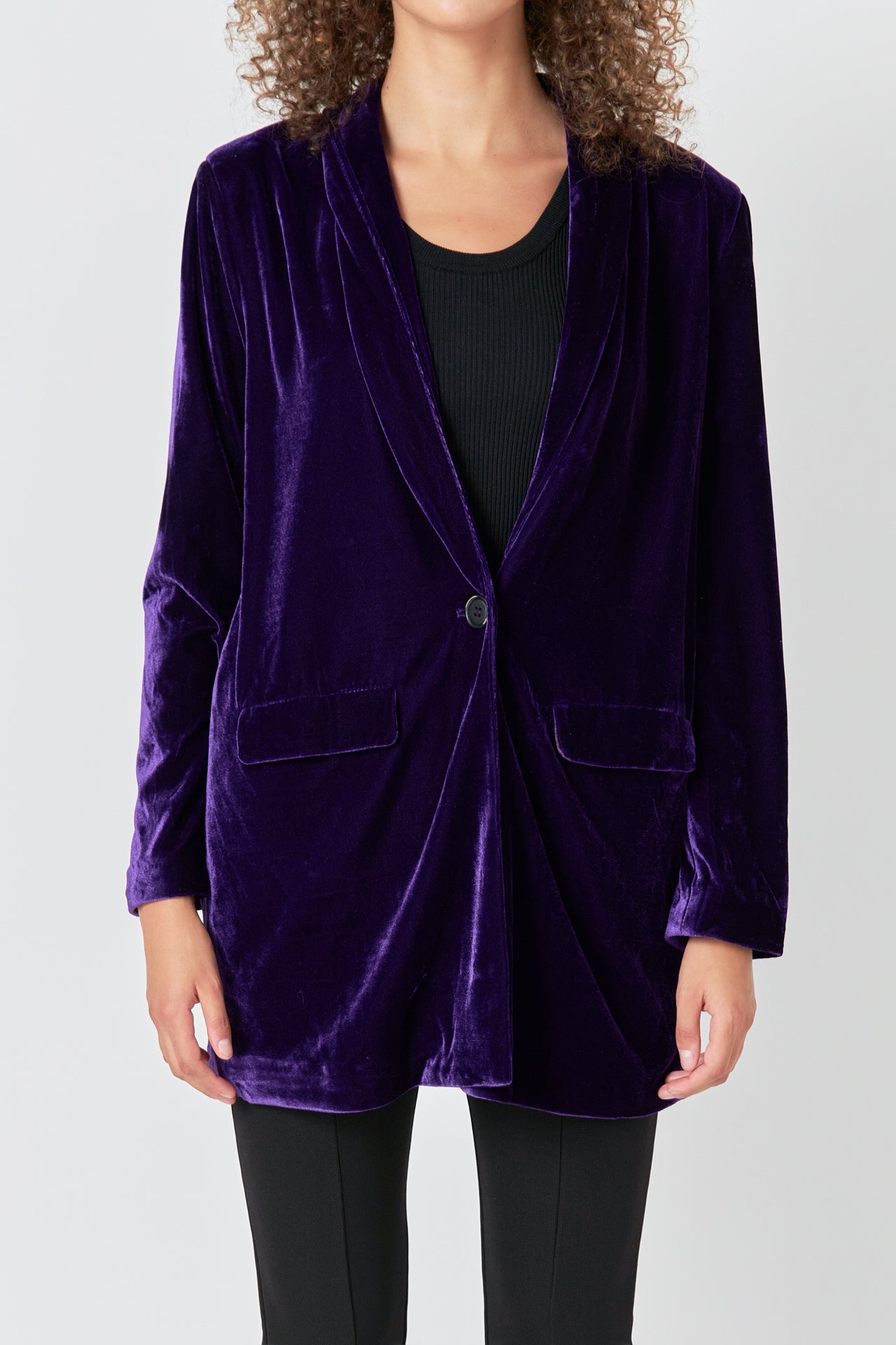 ENDLESS ROSE - Velvet Loose Fit Blazer - BLAZERS available at Objectrare