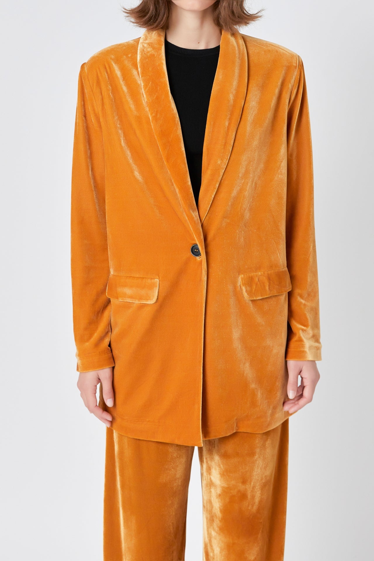 ENDLESS ROSE - Velvet Loose Fit Blazer - BLAZERS available at Objectrare