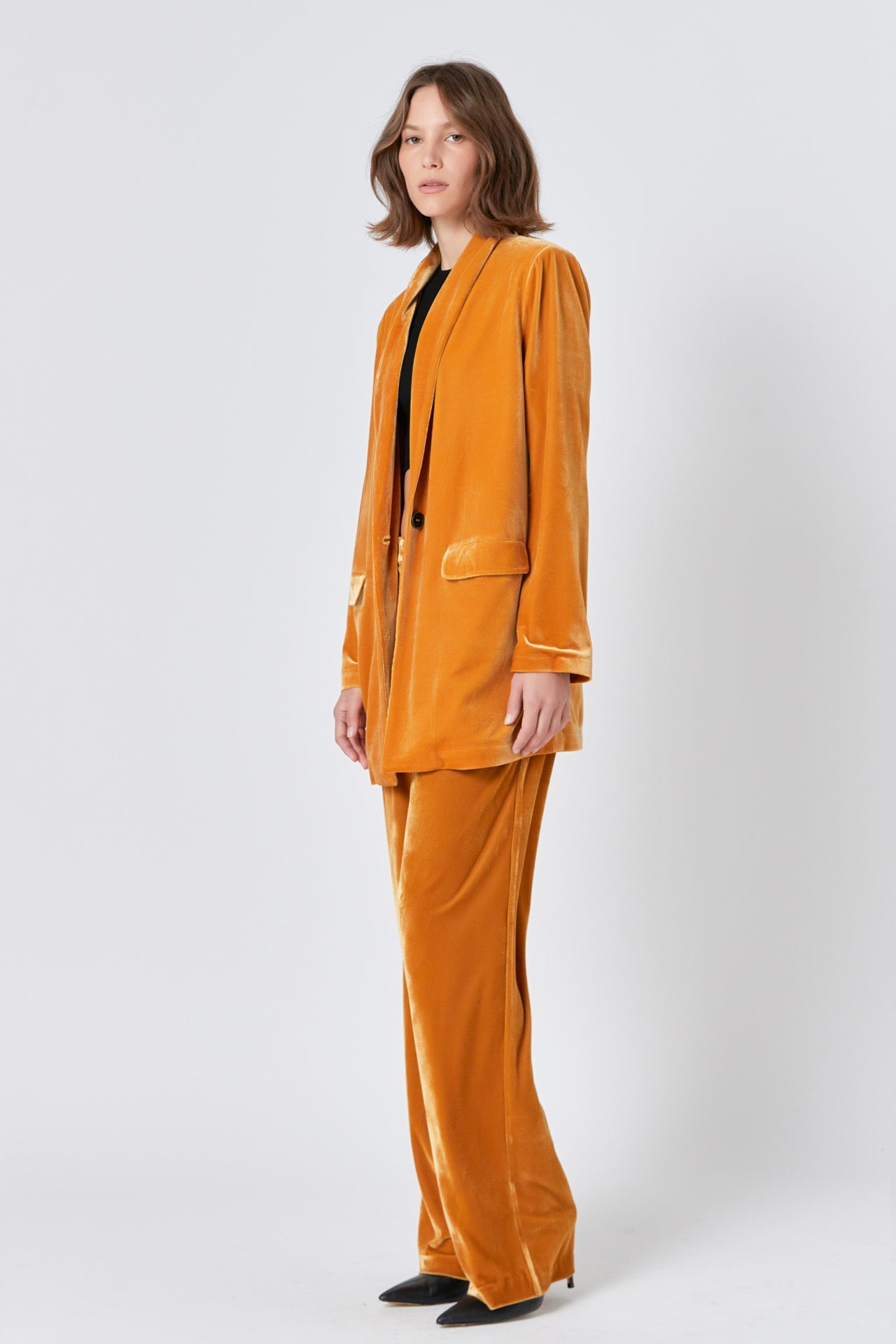 ENDLESS ROSE - Velvet Loose Fit Blazer - BLAZERS available at Objectrare