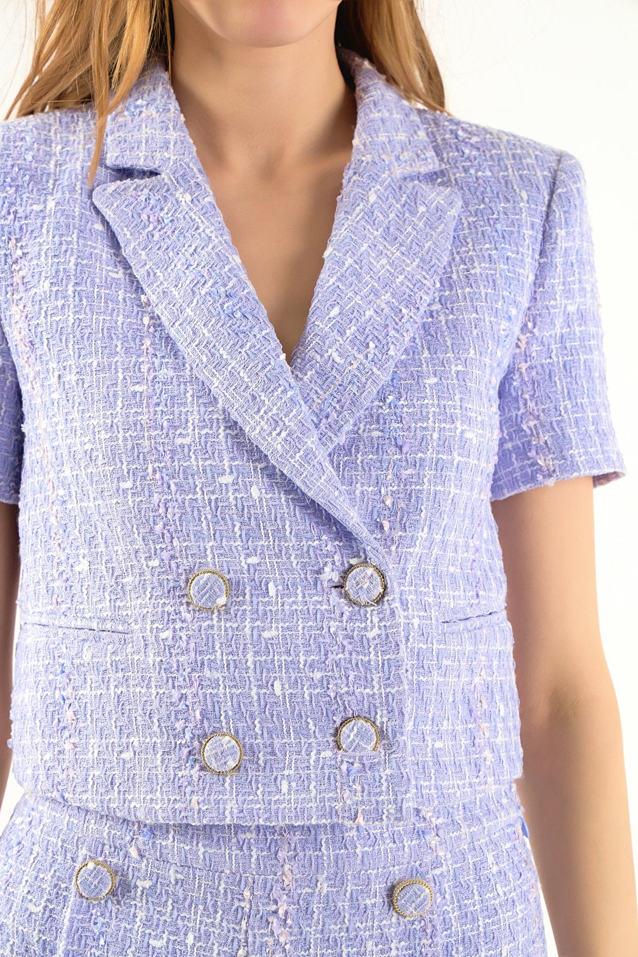 ENDLESS ROSE - Cropped Tweed Jacket - JACKETS available at Objectrare