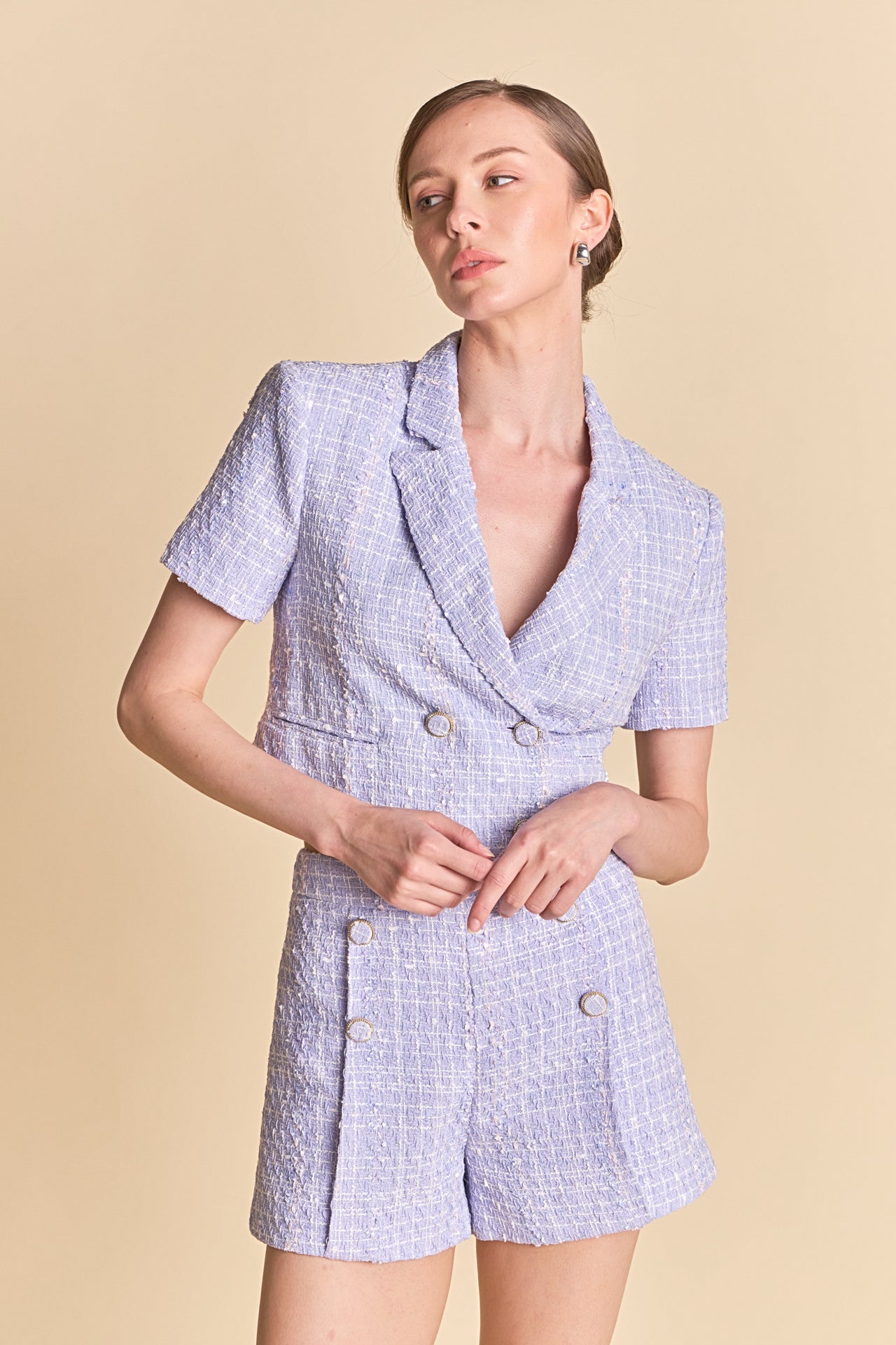 ENDLESS ROSE - Cropped Tweed Jacket - JACKETS available at Objectrare