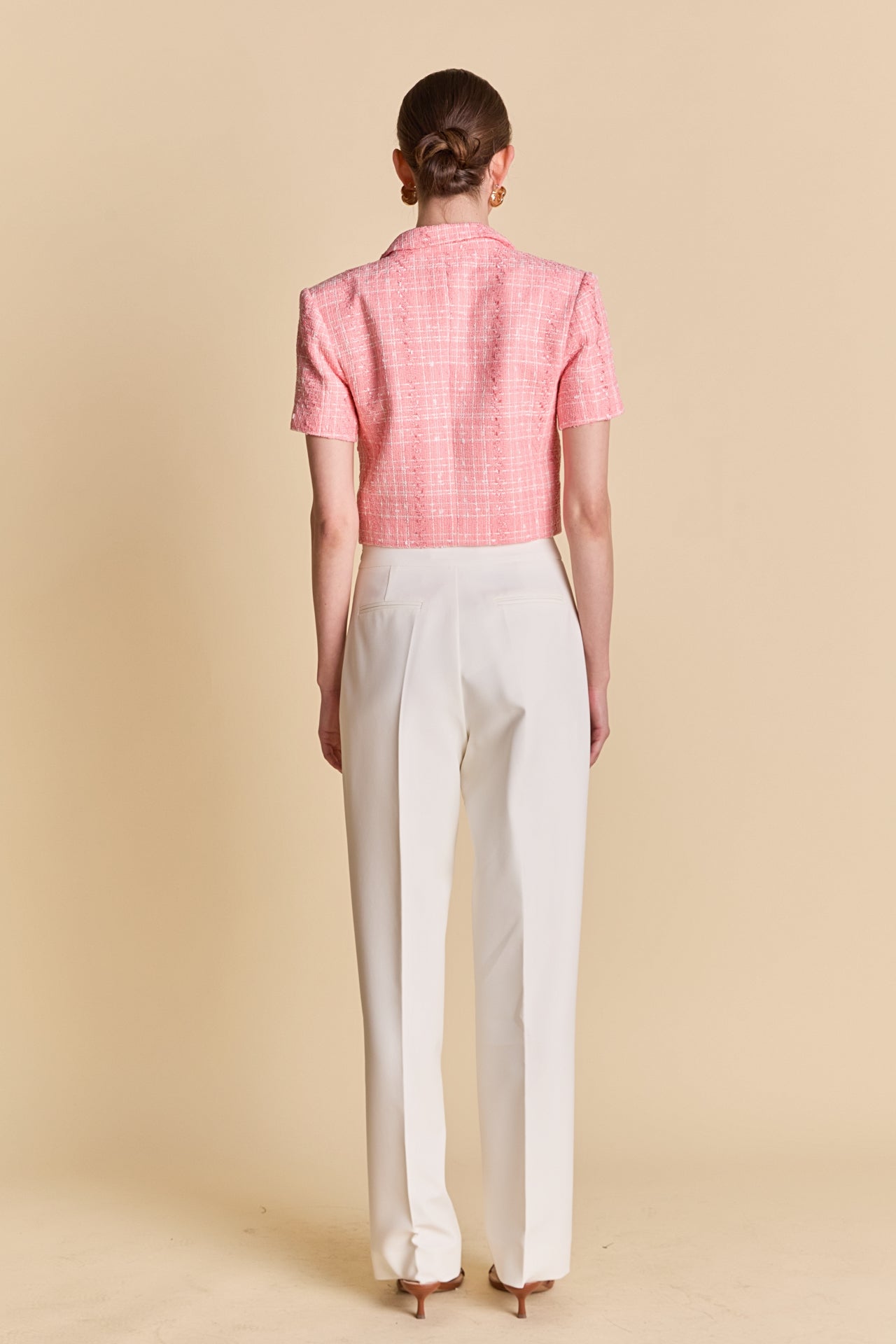 ENDLESS ROSE - Cropped Tweed Jacket - JACKETS available at Objectrare