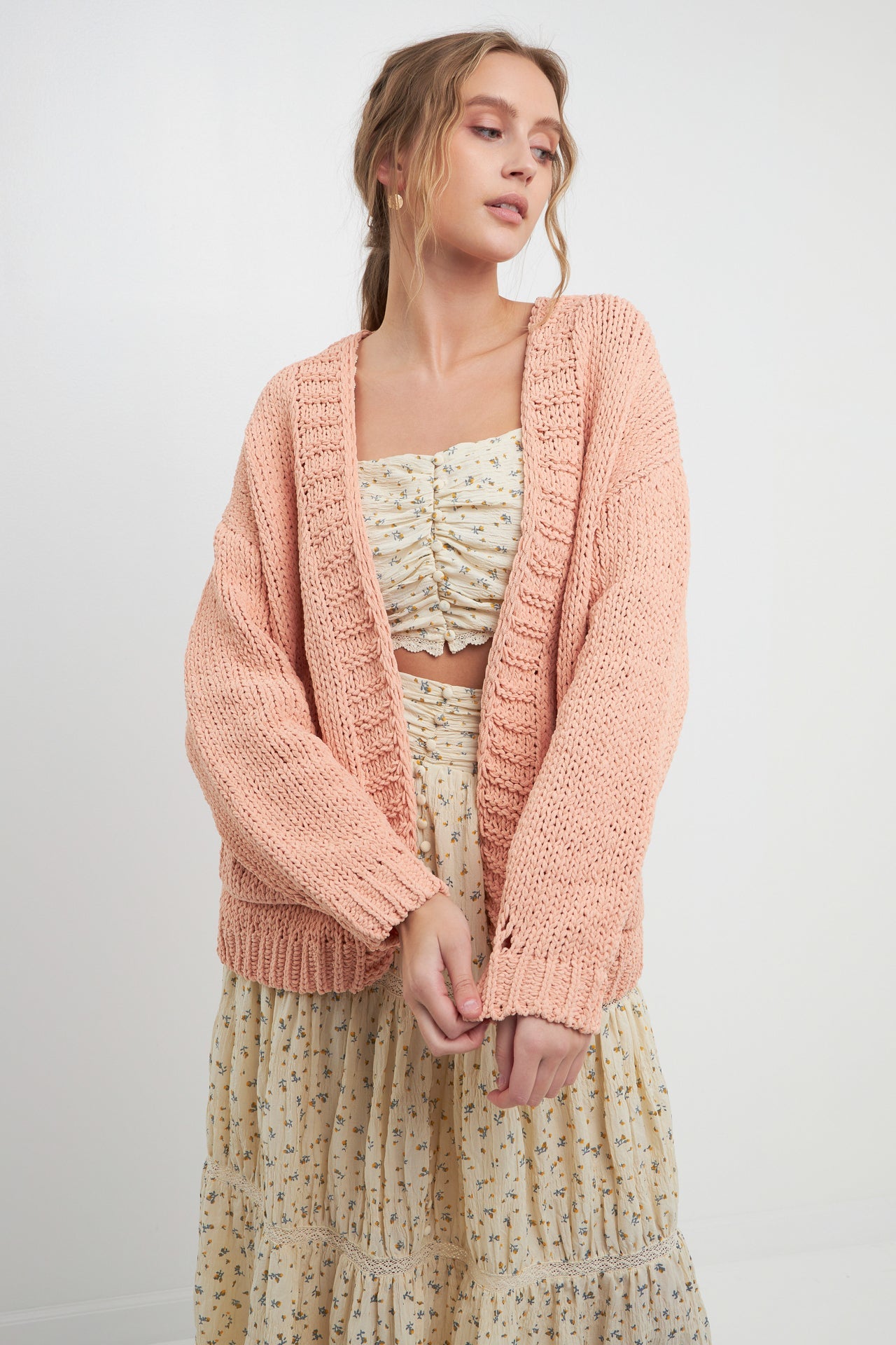 FREE THE ROSES - Oversized Chunky Cardigan - CARDIGANS available at Objectrare