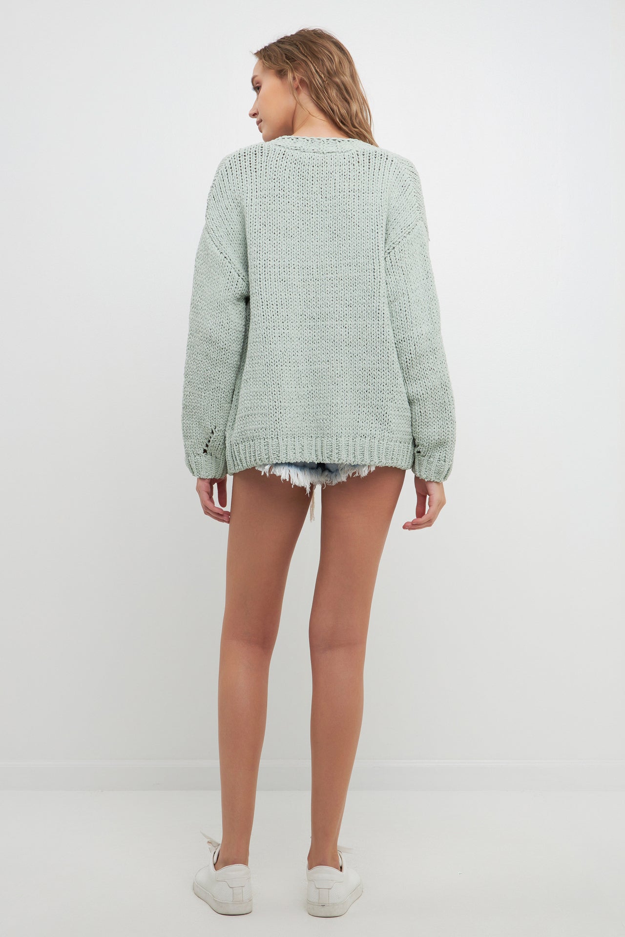 FREE THE ROSES - Oversized Chunky Cardigan - CARDIGANS available at Objectrare