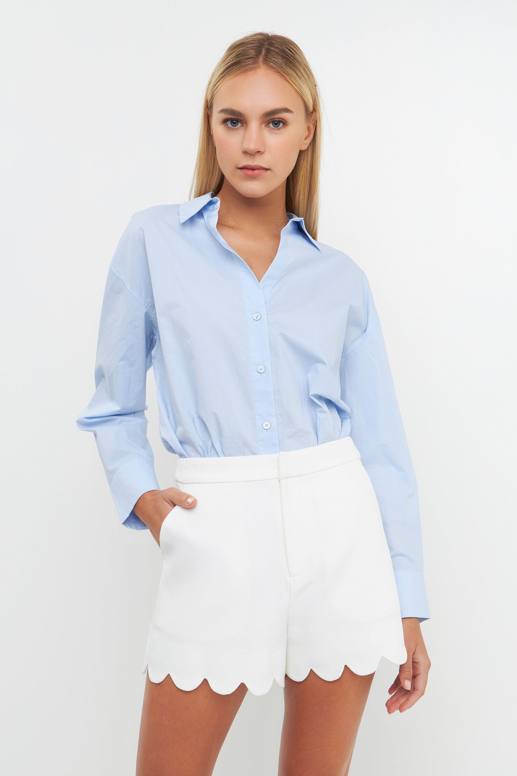 ENGLISH FACTORY - Scalloped Hem Shorts - PANTS available at Objectrare