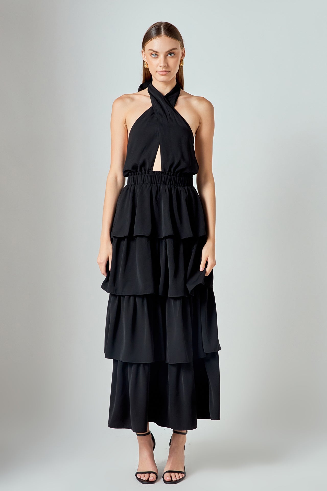 ENDLESS ROSE - Criss Cross Halter Maxi Dress - DRESSES available at Objectrare