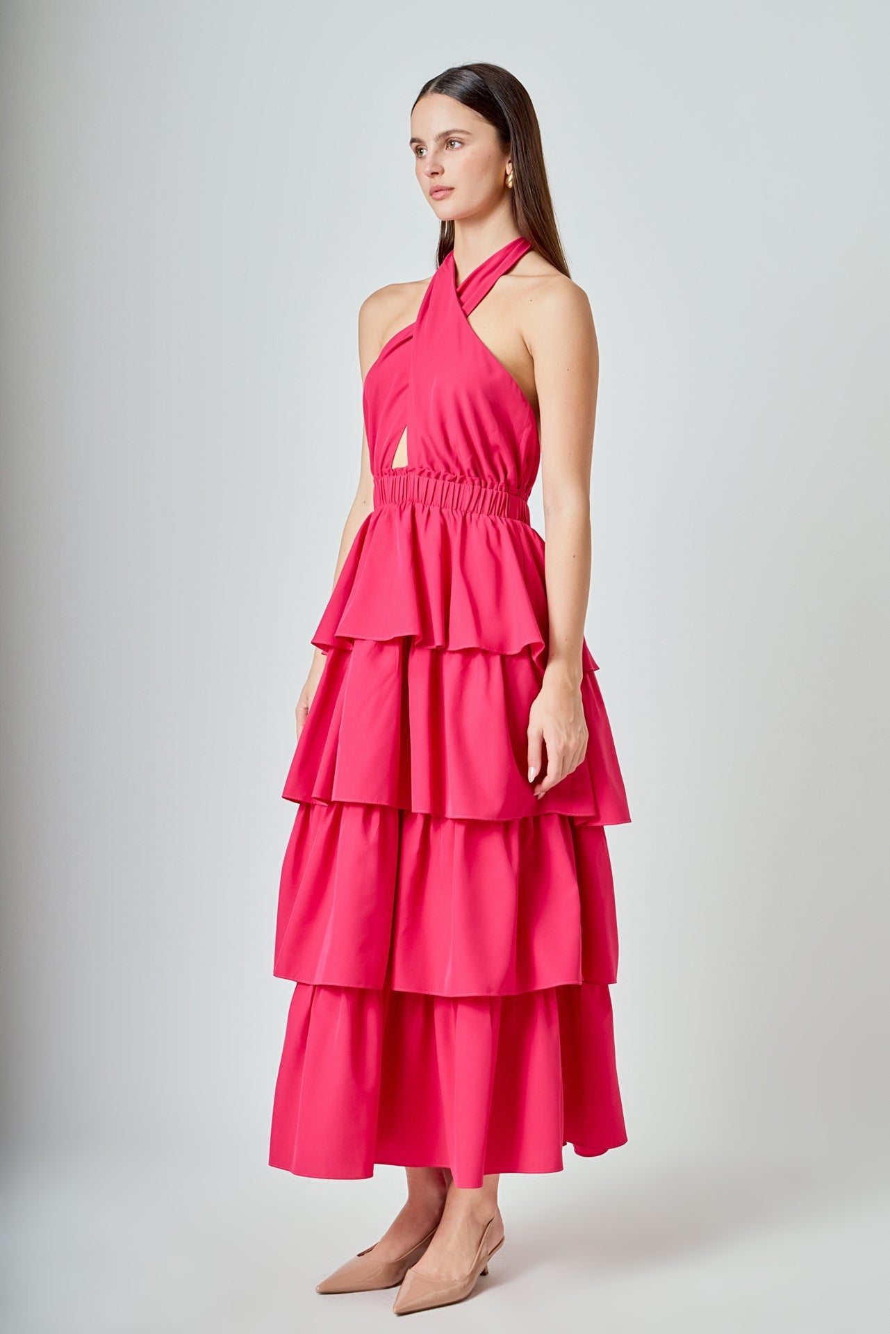 ENDLESS ROSE - Criss Cross Halter Maxi Dress - DRESSES available at Objectrare