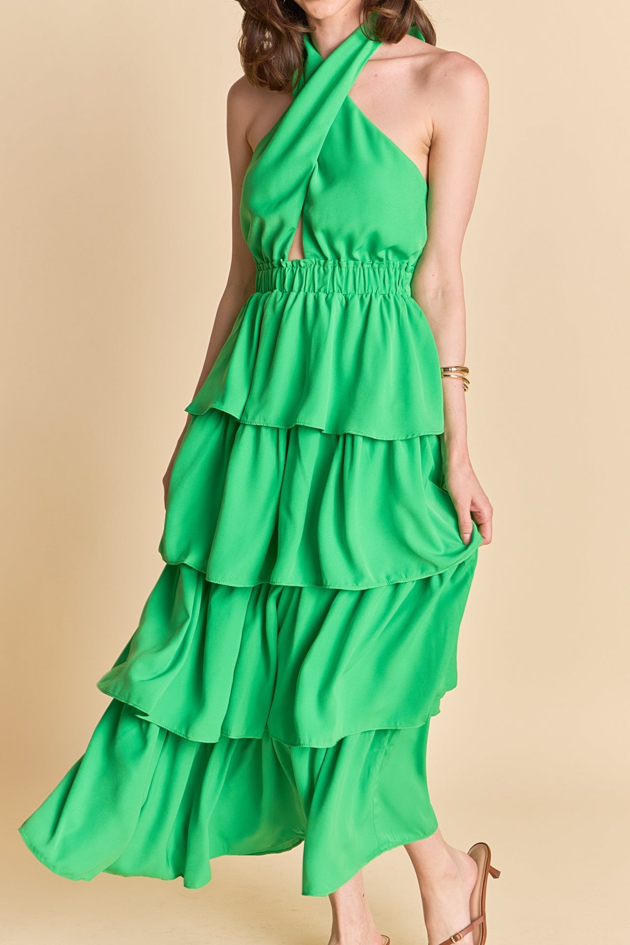 ENDLESS ROSE - Criss Cross Halter Maxi Dress - DRESSES available at Objectrare