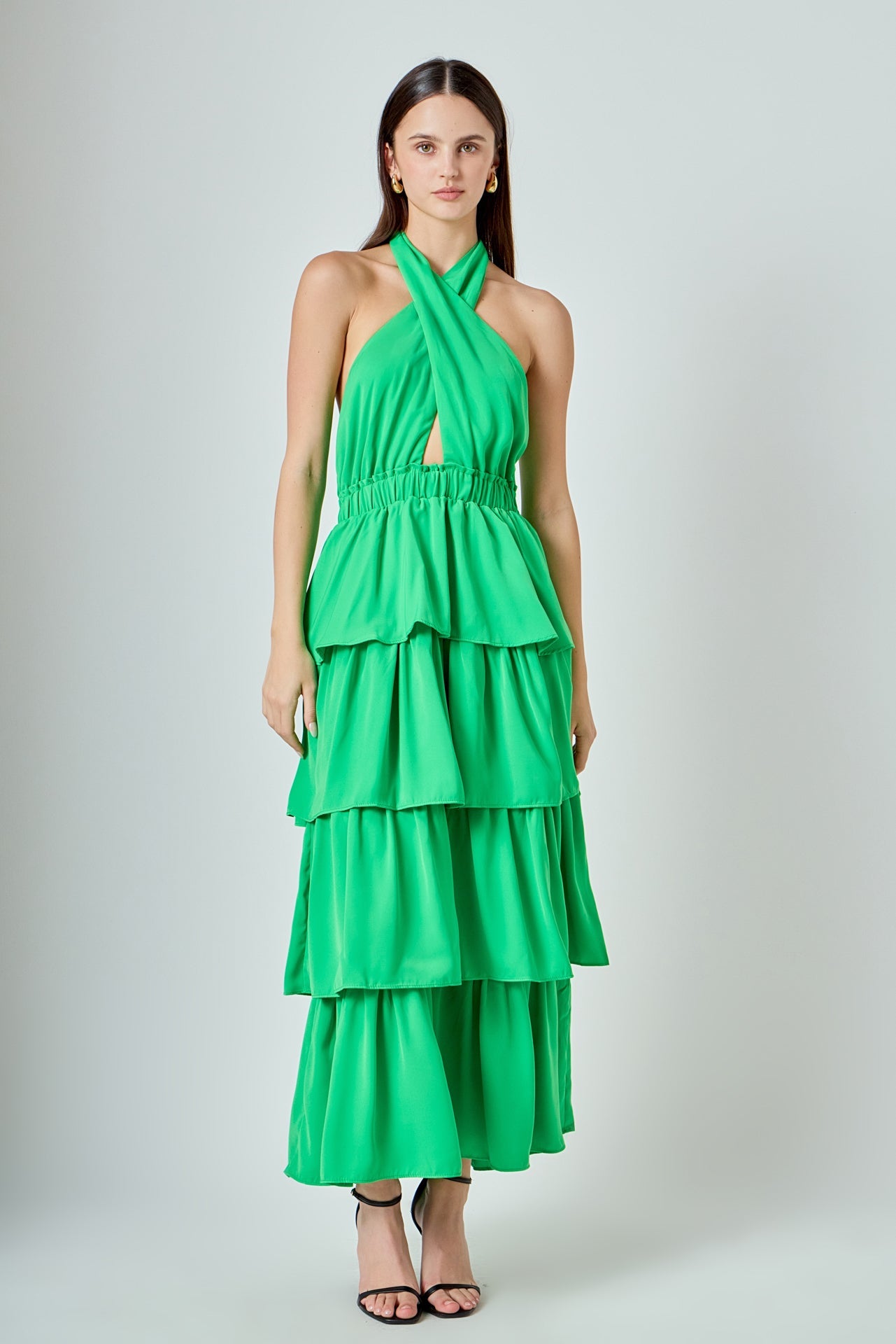 ENDLESS ROSE - Criss Cross Halter Maxi Dress - DRESSES available at Objectrare