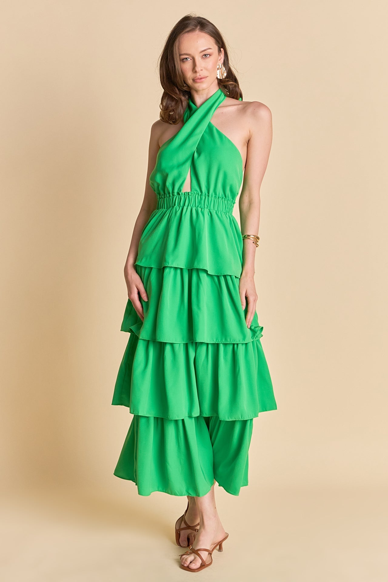 ENDLESS ROSE - Criss Cross Halter Maxi Dress - DRESSES available at Objectrare