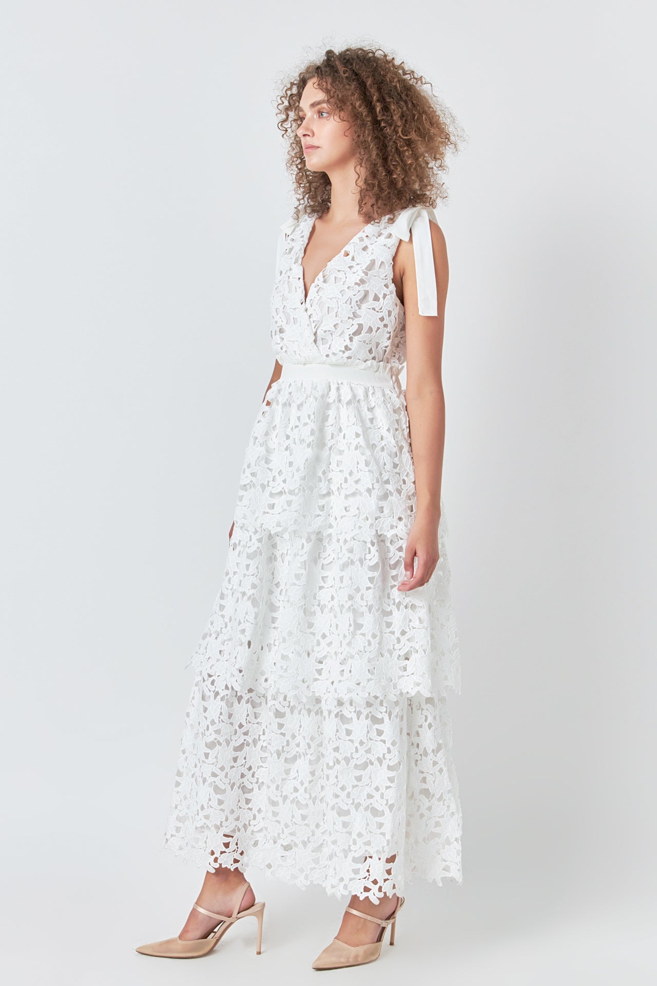 ENDLESS ROSE - Shoulder Strap Detailed Tiered Maxi Dress - DRESSES available at Objectrare