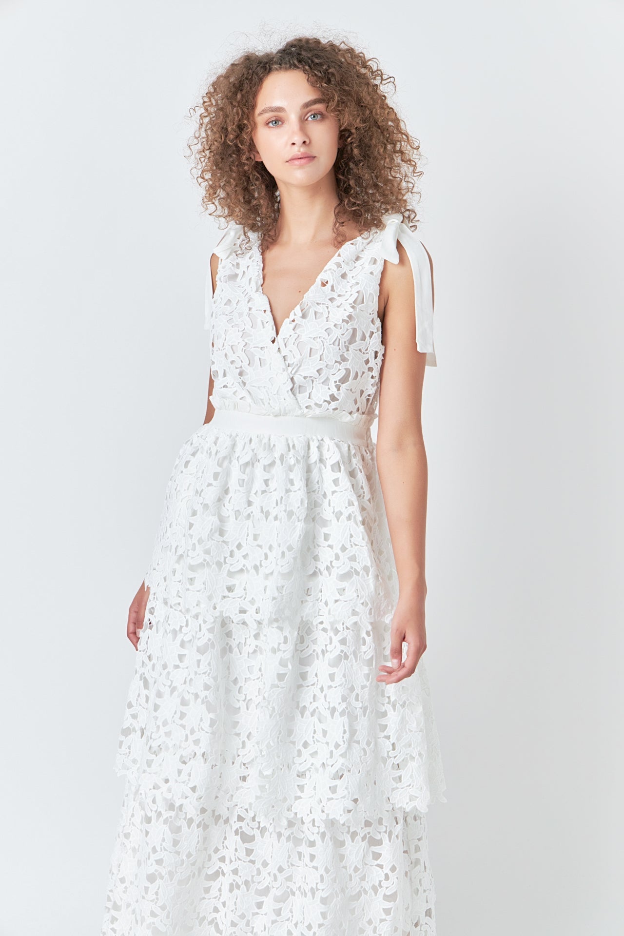 ENDLESS ROSE - Shoulder Strap Detailed Tiered Maxi Dress - DRESSES available at Objectrare