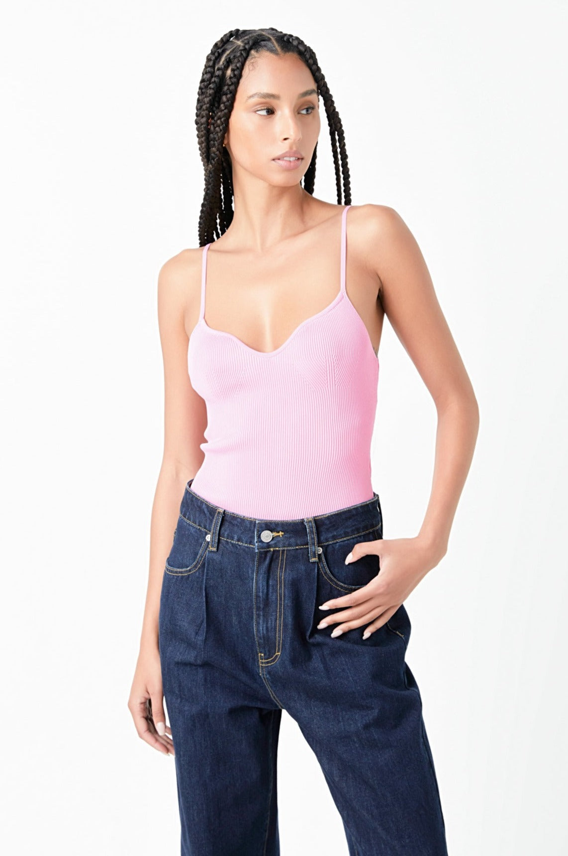 GREY LAB - Sweetheart Neckline Knit Bodysuit - BODYSUIT available at Objectrare