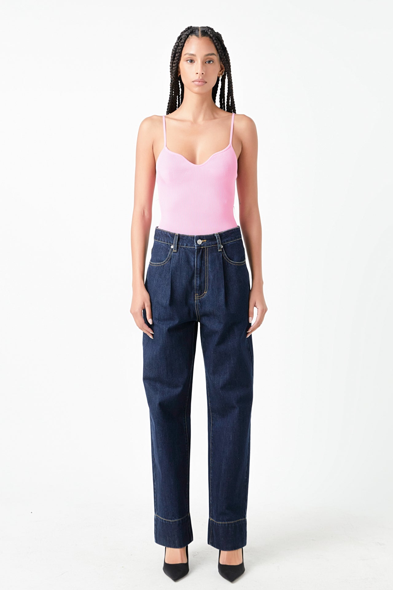 GREY LAB - Sweetheart Neckline Knit Bodysuit - BODYSUIT available at Objectrare