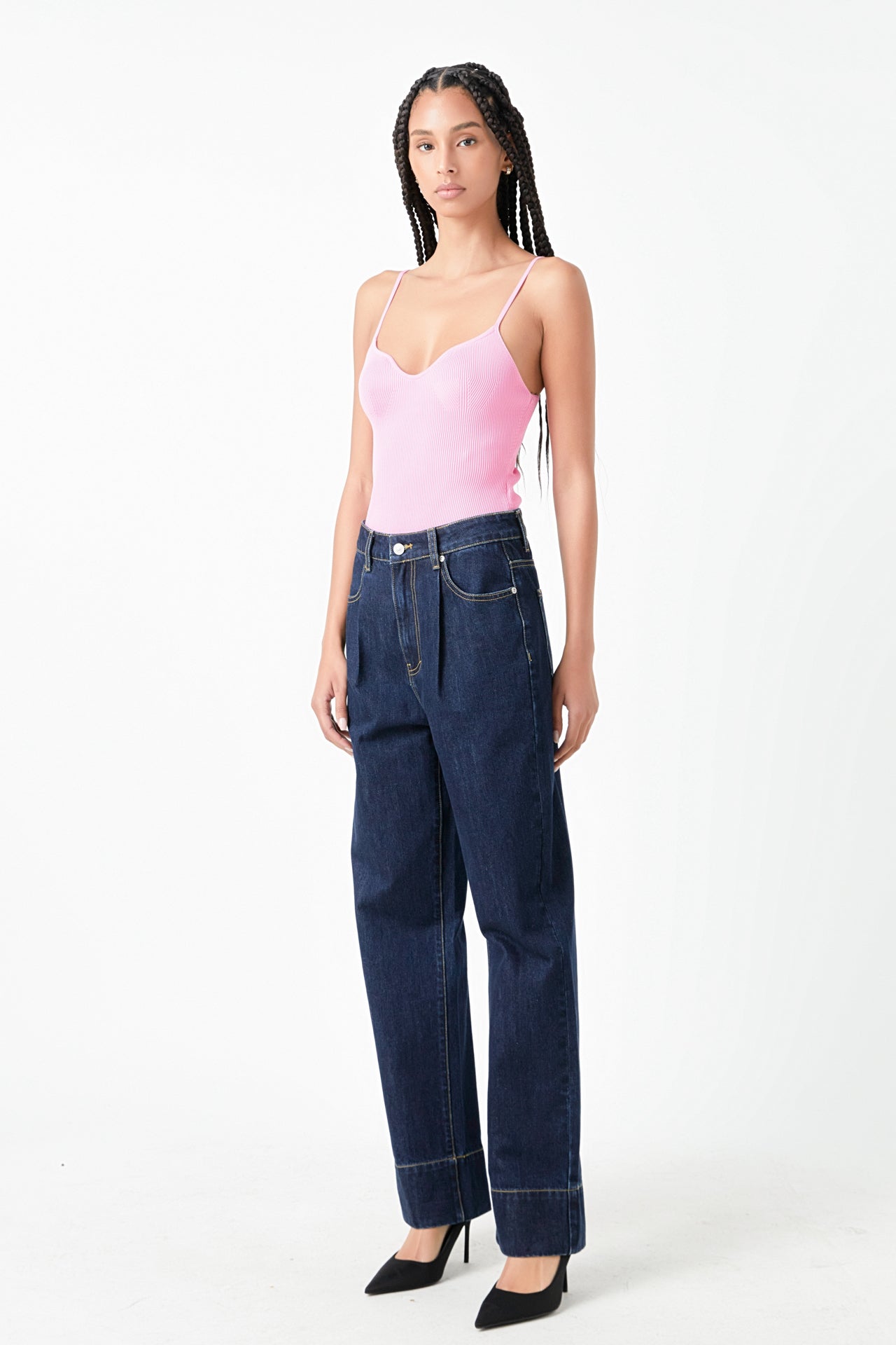 GREY LAB - Sweetheart Neckline Knit Bodysuit - BODYSUIT available at Objectrare