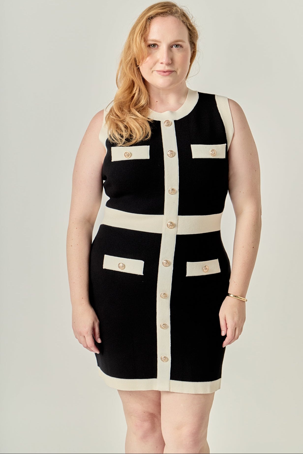 ENDLESS ROSE - Mock Neck Sleeveless Knit Mini Dress - DRESSES available at Objectrare