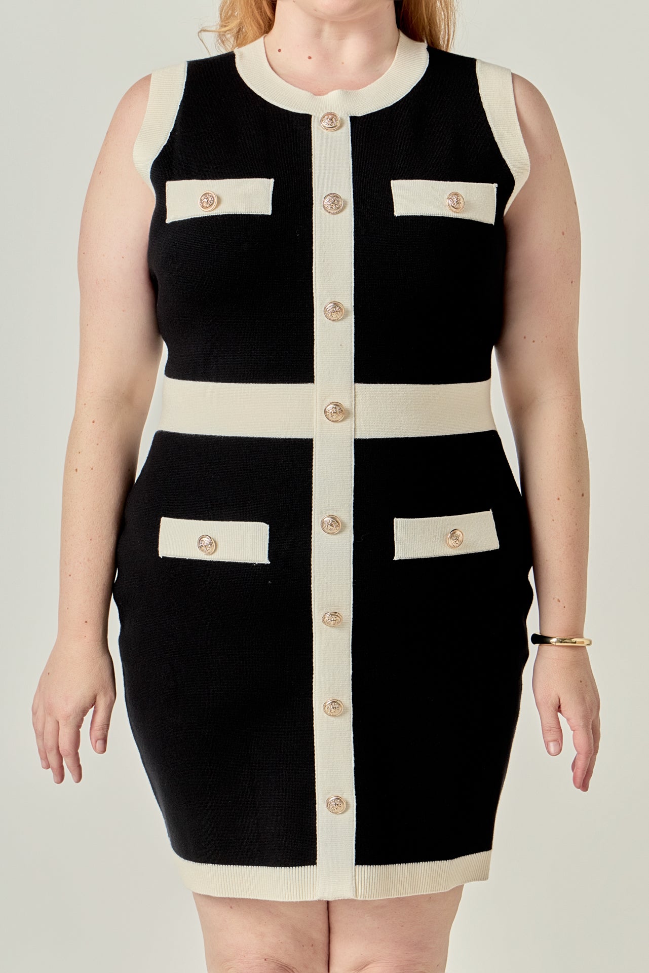 ENDLESS ROSE - Mock Neck Sleeveless Knit Mini Dress - DRESSES available at Objectrare