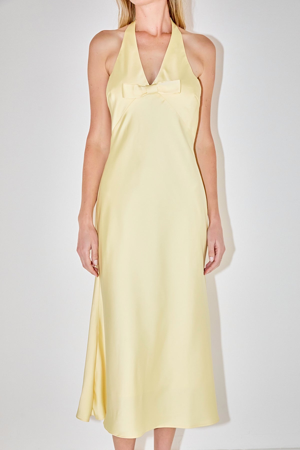 MARSY - V-neck Satin Dress - DRESSES available at Objectrare