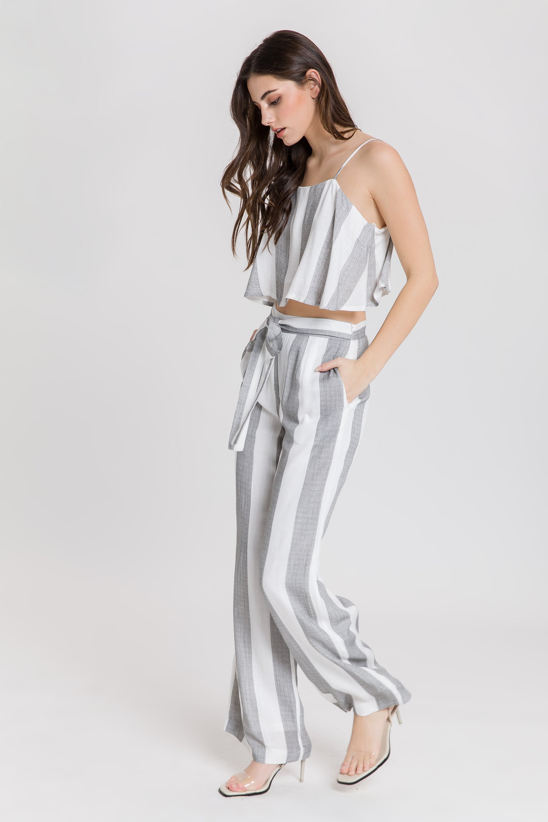 AFTER MARKET - Striped Guacho Pants With Tie - PANTS available at Objectrare