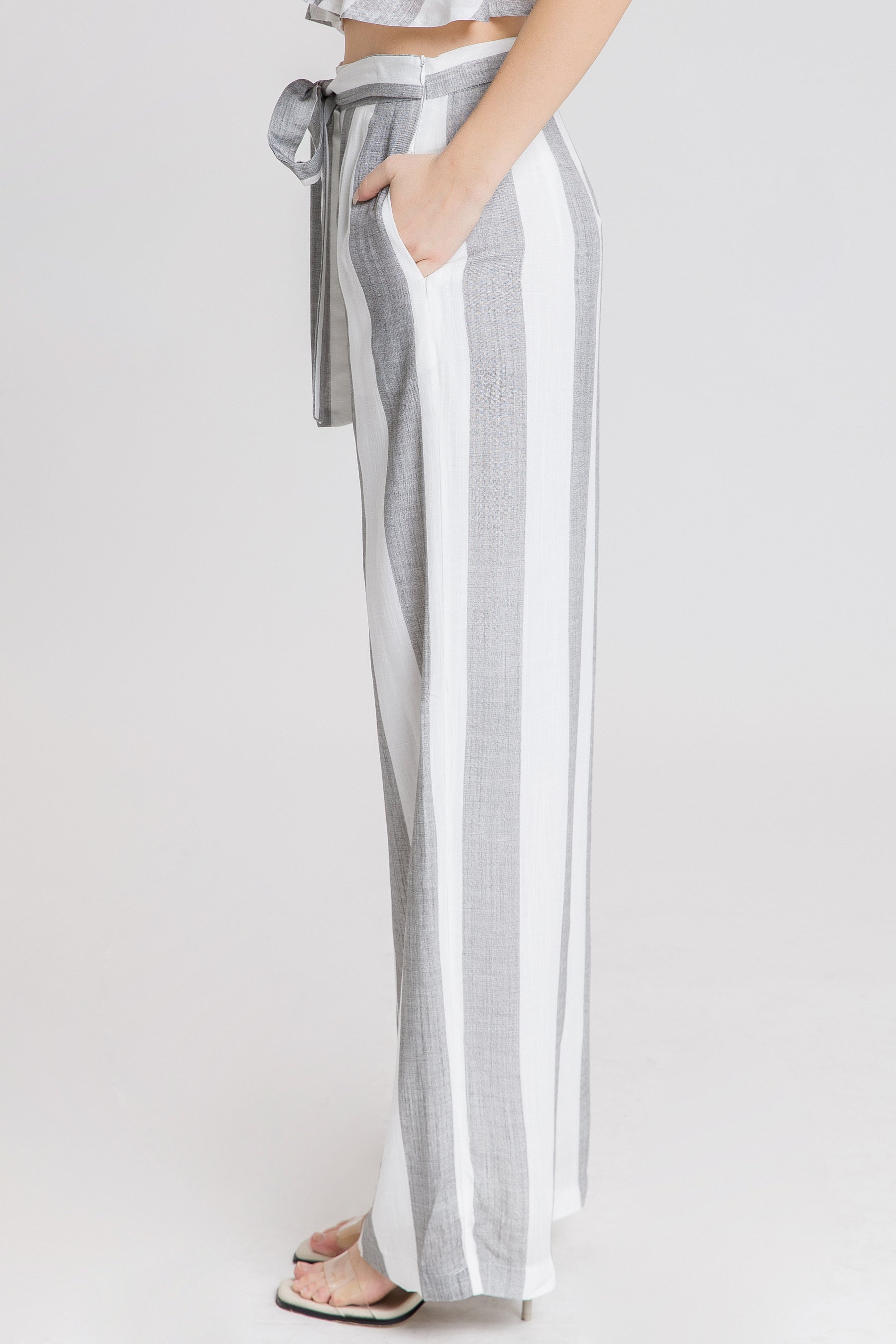 AFTER MARKET - Striped Guacho Pants With Tie - PANTS available at Objectrare