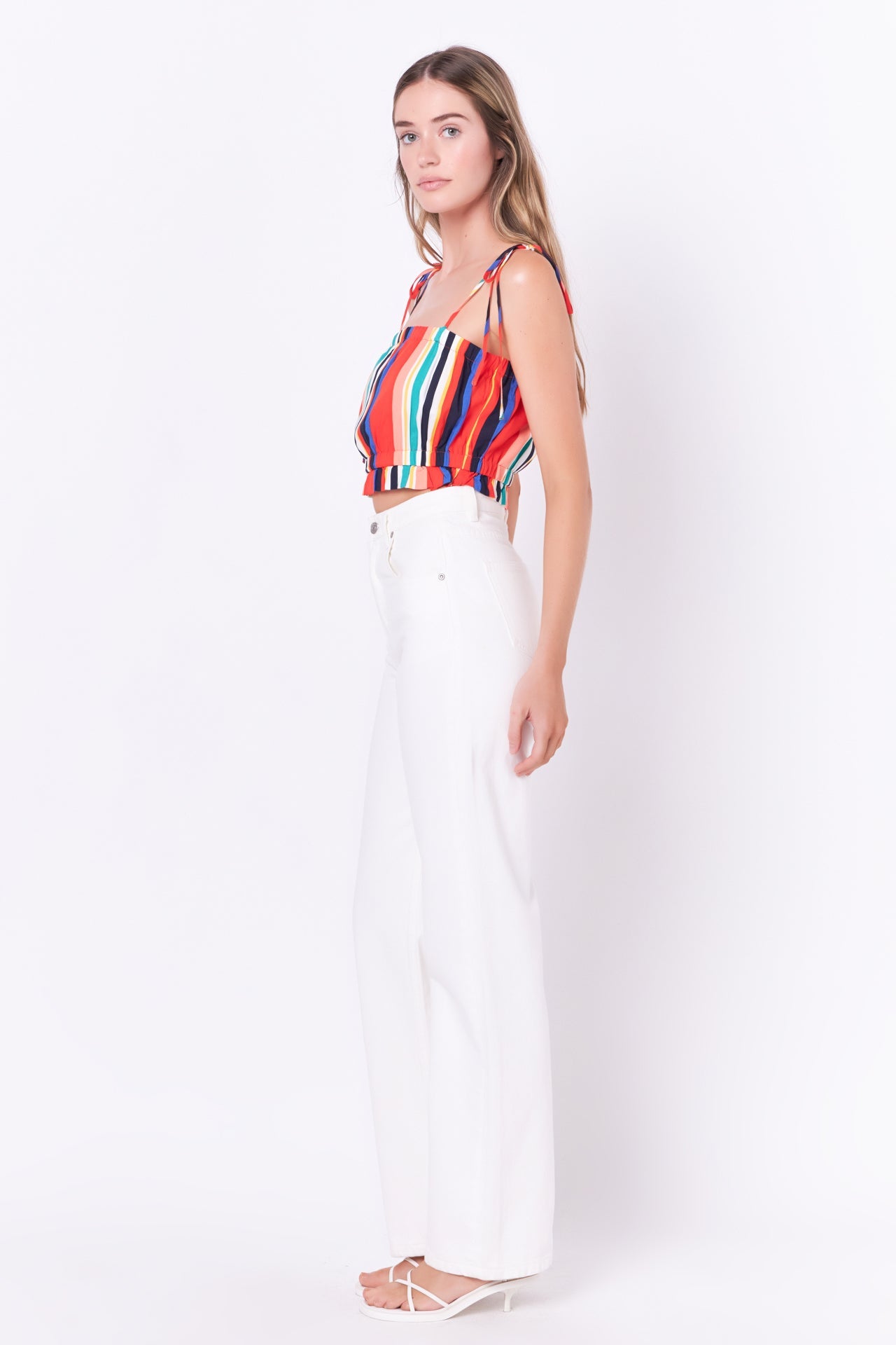 ENGLISH FACTORY - Rainbow Stripe Top with Tie - TOPS available at Objectrare