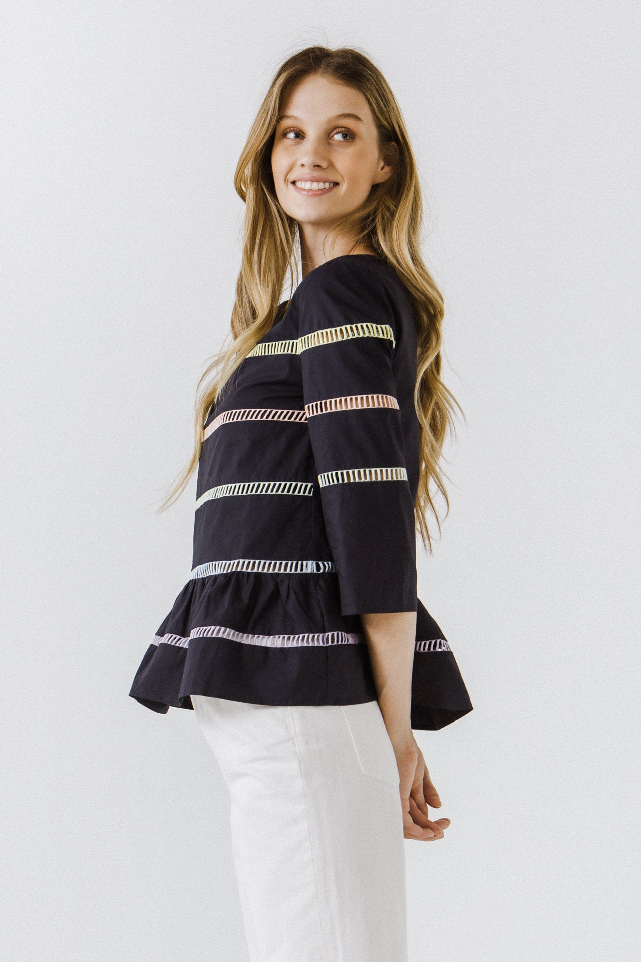 ENGLISH FACTORY - Ladder Lace Babydoll Top - TOPS available at Objectrare