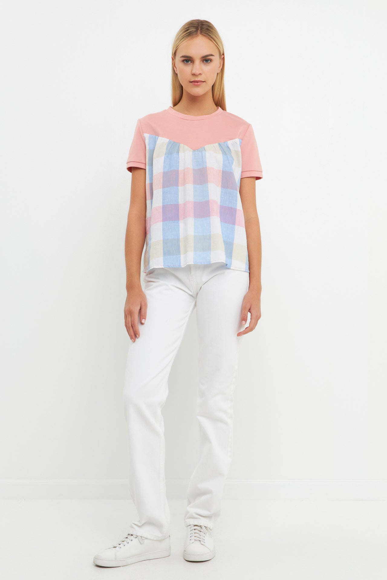 ENGLISH FACTORY - Gingham Combo Top - TOPS available at Objectrare