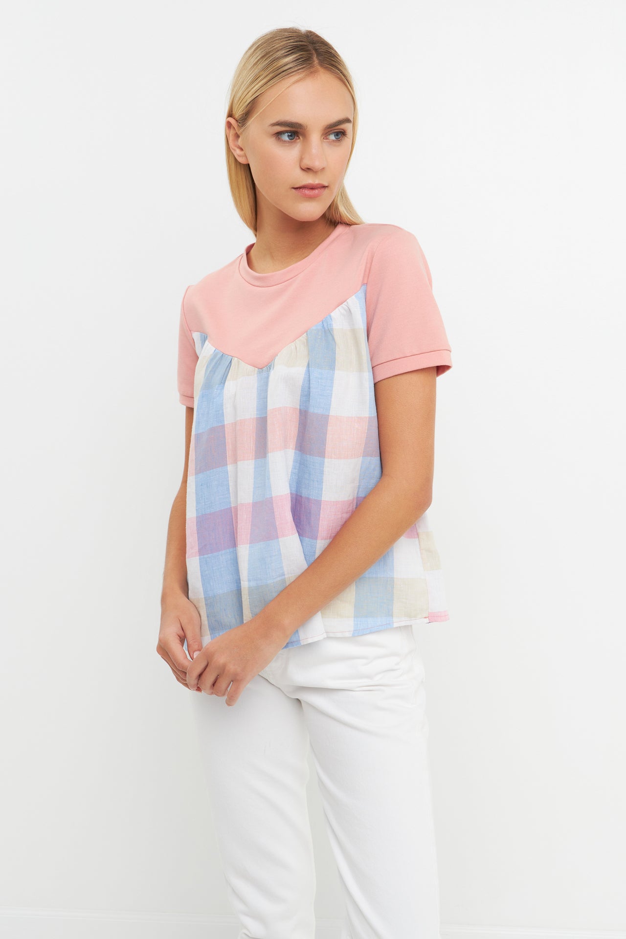 ENGLISH FACTORY - Gingham Combo Top - TOPS available at Objectrare