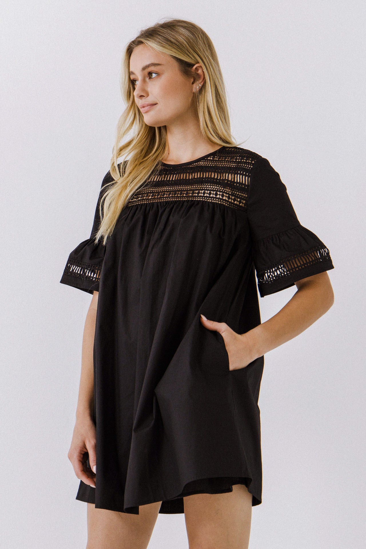 Lace Detail Mini Dress