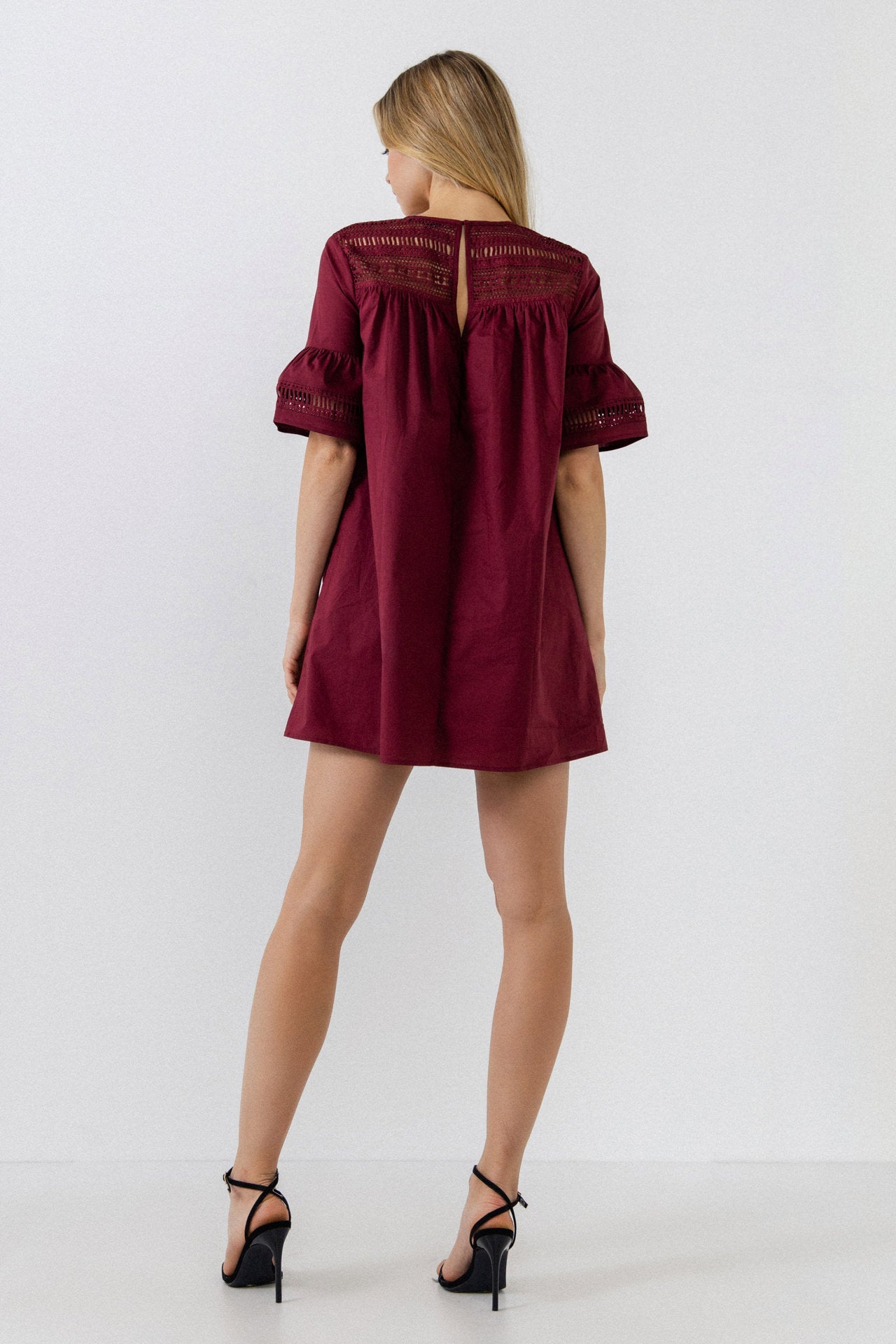 ENGLISH FACTORY - Lace Detail Mini Dress - DRESSES available at Objectrare