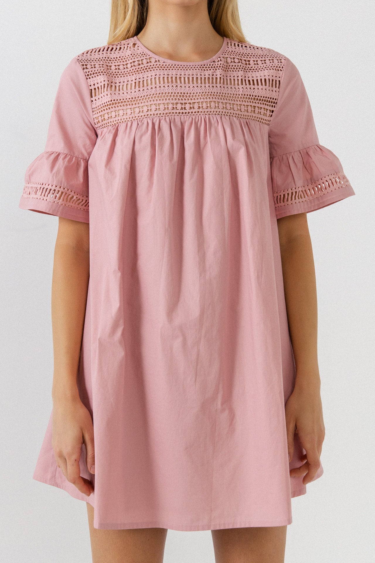 ENGLISH FACTORY - Lace Detail Mini Dress - DRESSES available at Objectrare