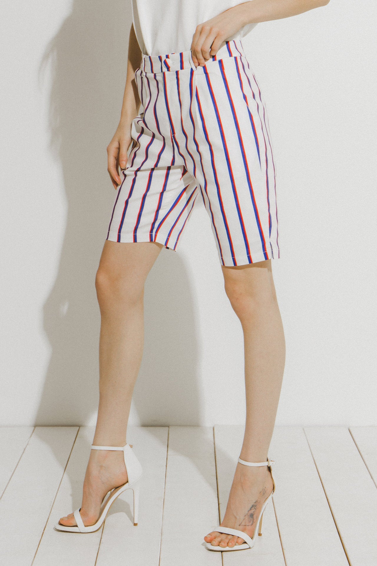 ENGLISH FACTORY - Striped Bermuda Pants - PANTS available at Objectrare