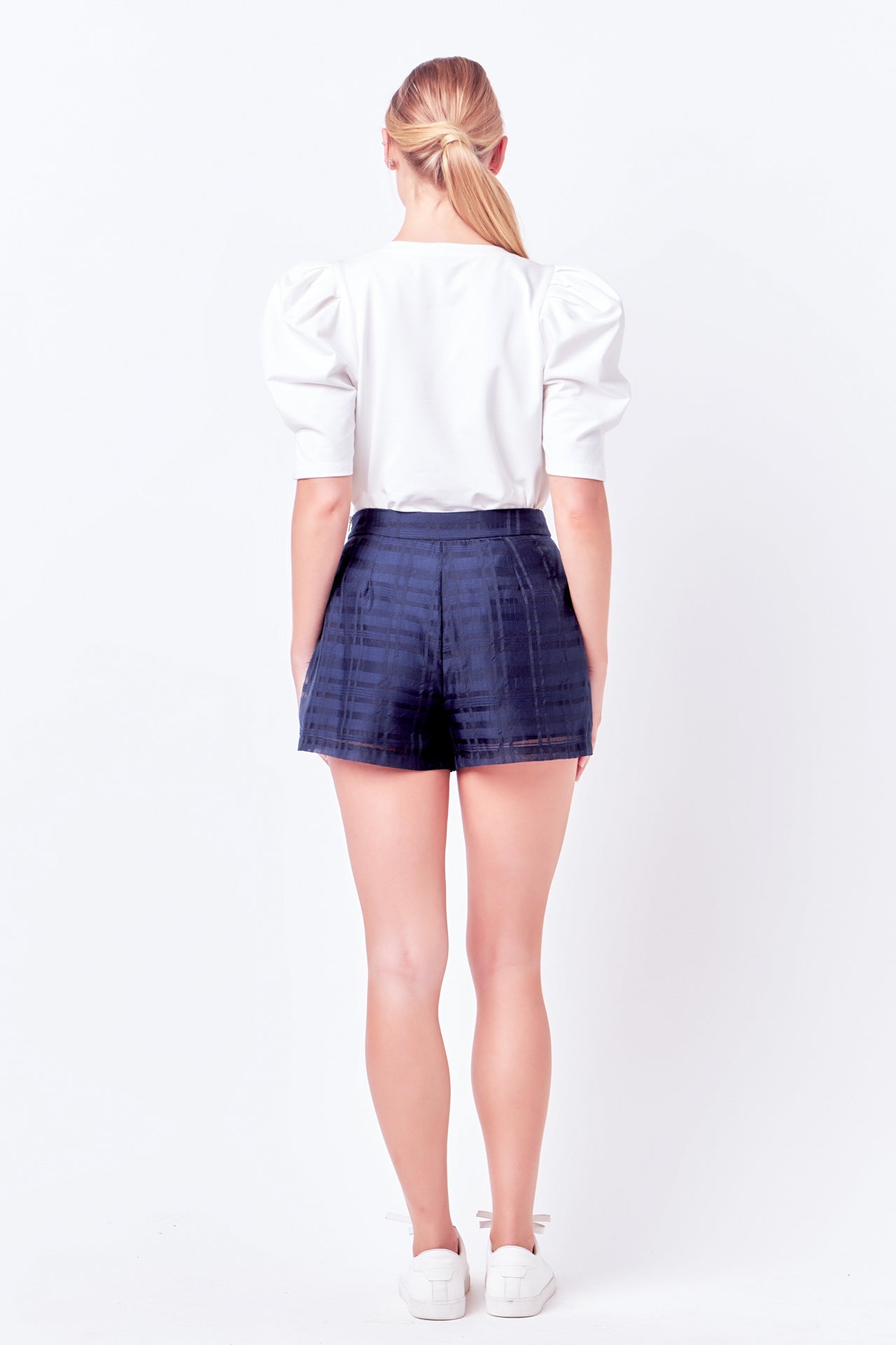 ENGLISH FACTORY - Plaid Mesh Shorts - SHORTS available at Objectrare