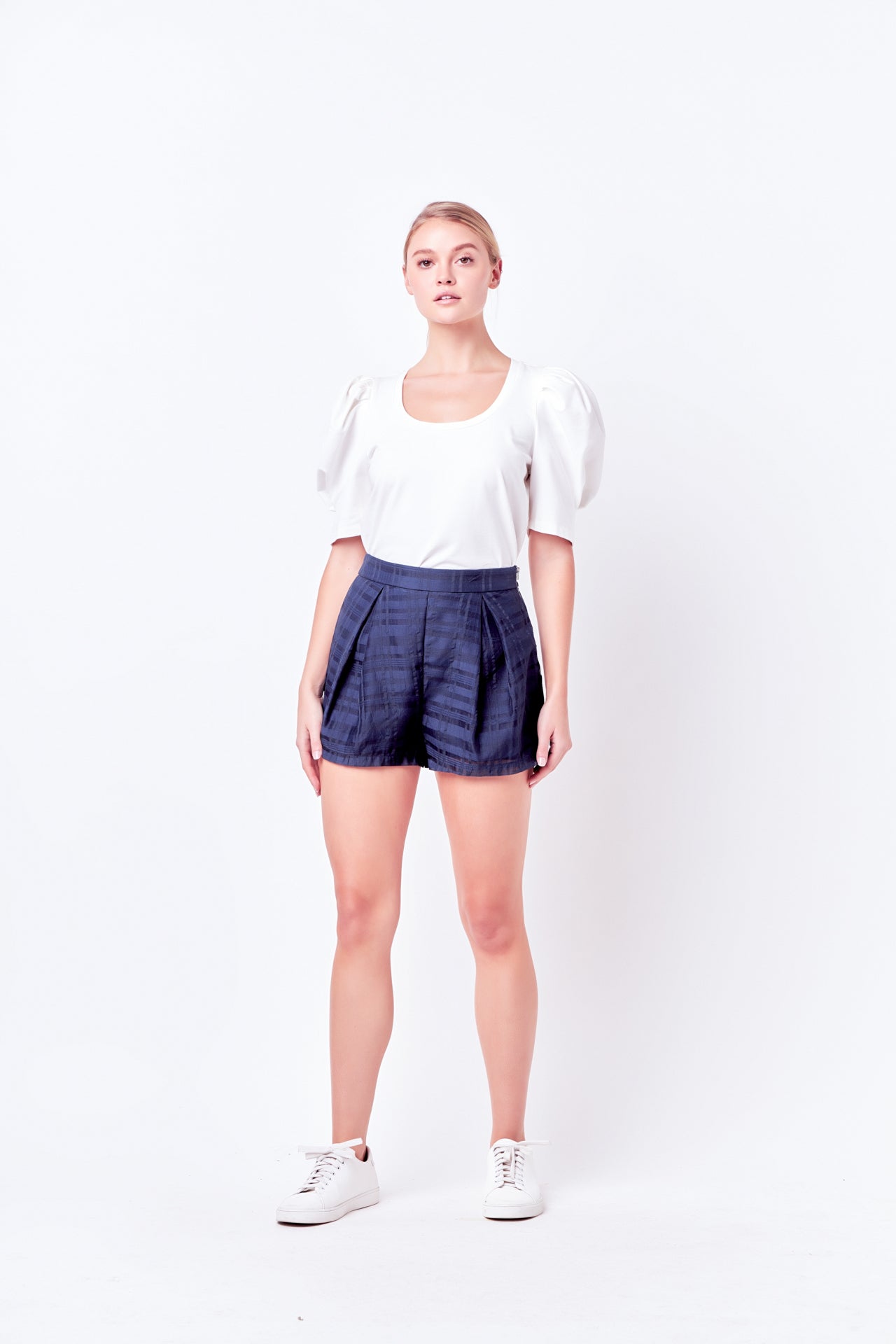 ENGLISH FACTORY - Plaid Mesh Shorts - SHORTS available at Objectrare