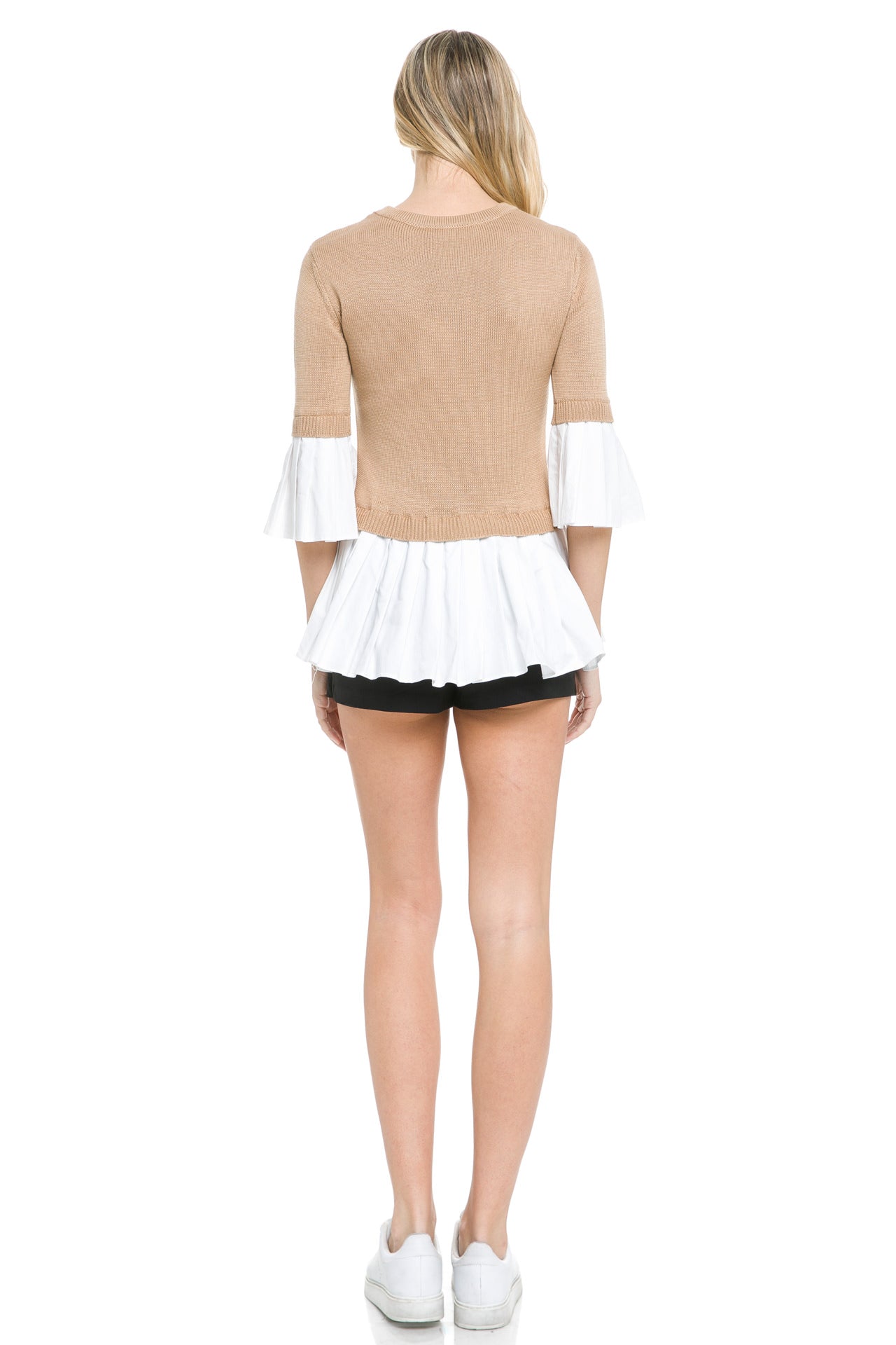 Knit Top W Pleated Top Combo
