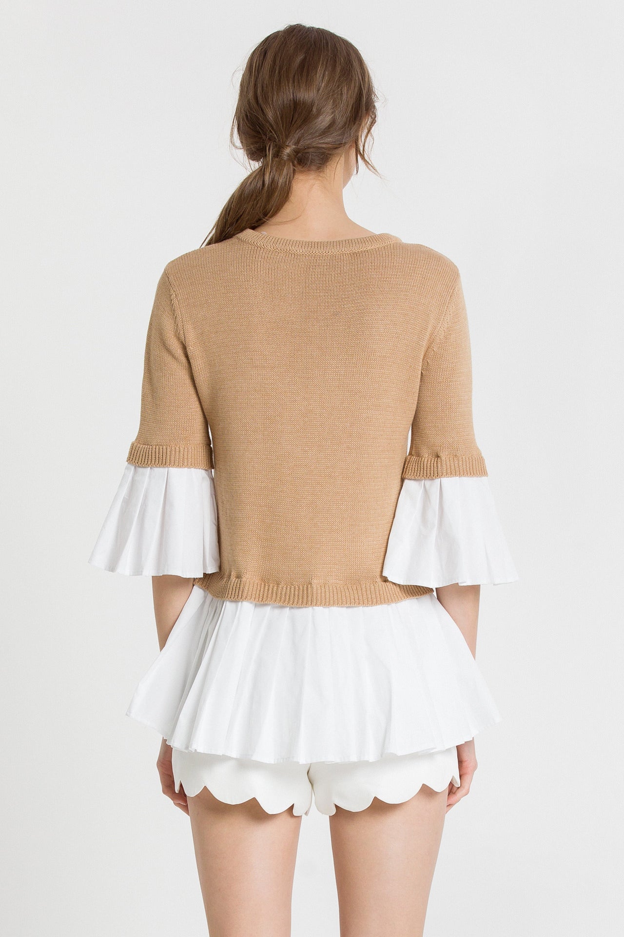 Knit Top W Pleated Top Combo