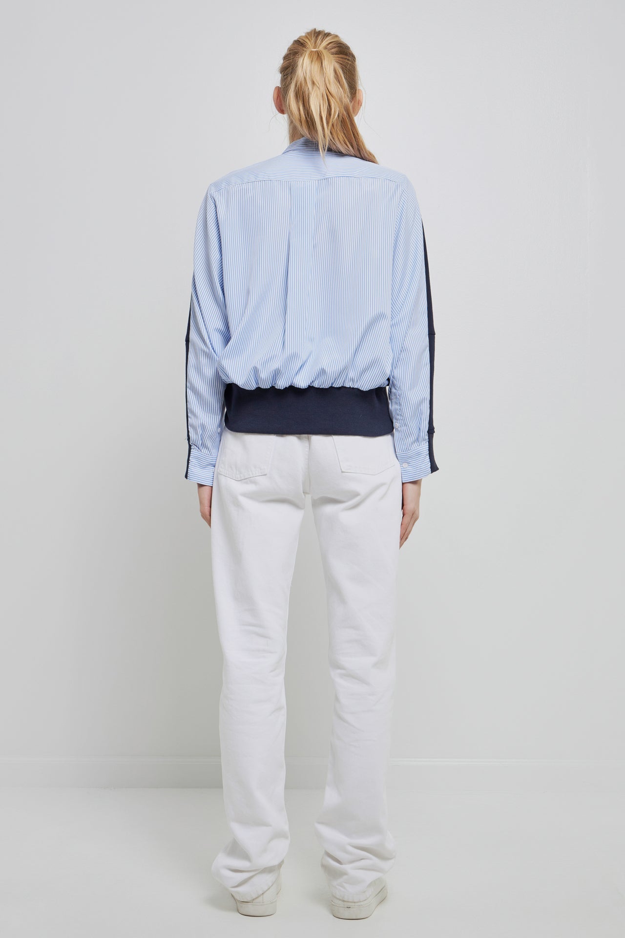 ENGLISH FACTORY - Knit Top w/ Stripe Shirt Combo - TOPS available at Objectrare
