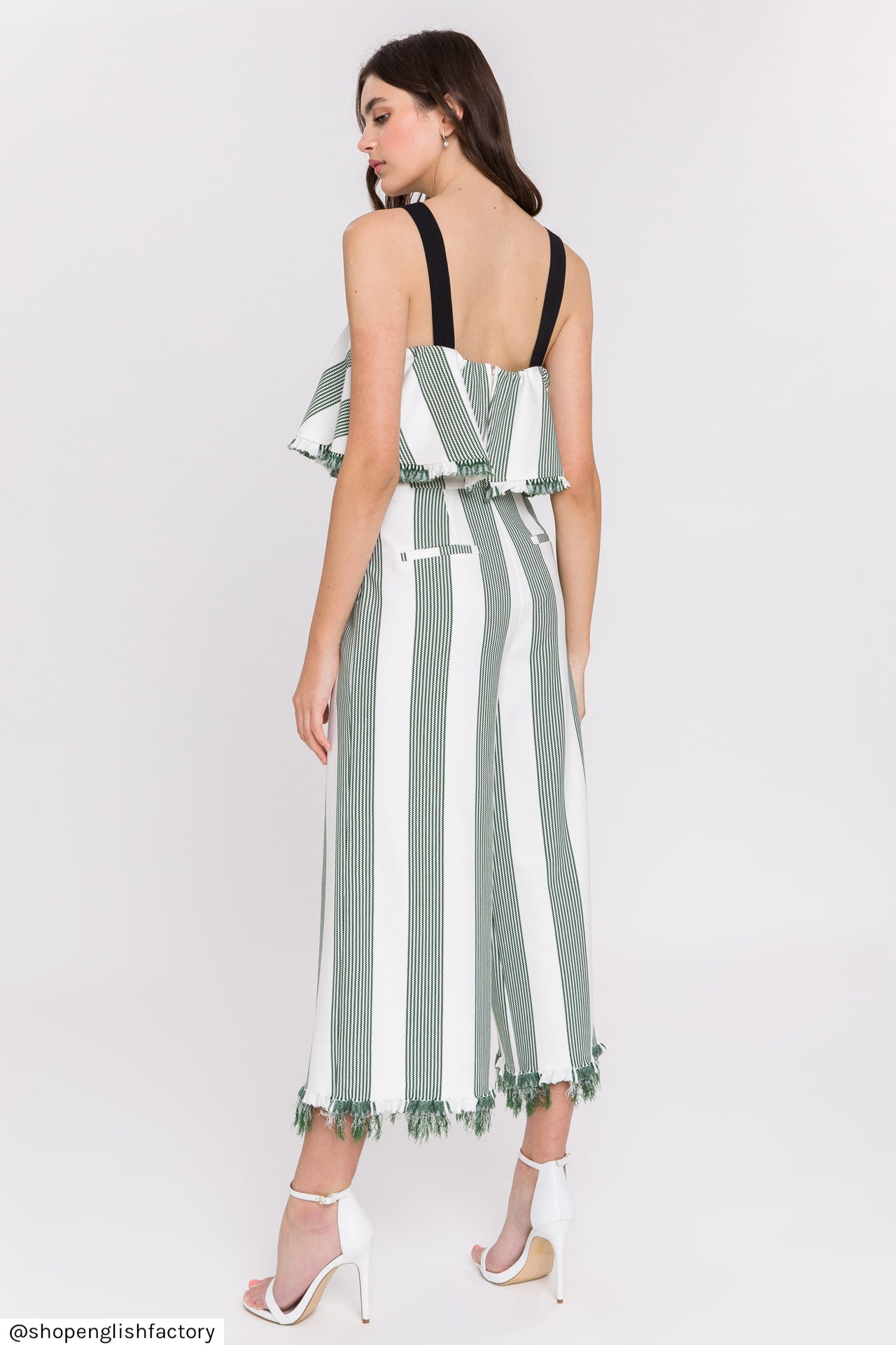 ENGLISH FACTORY - Stripe Fringe hem Pants - PANTS available at Objectrare