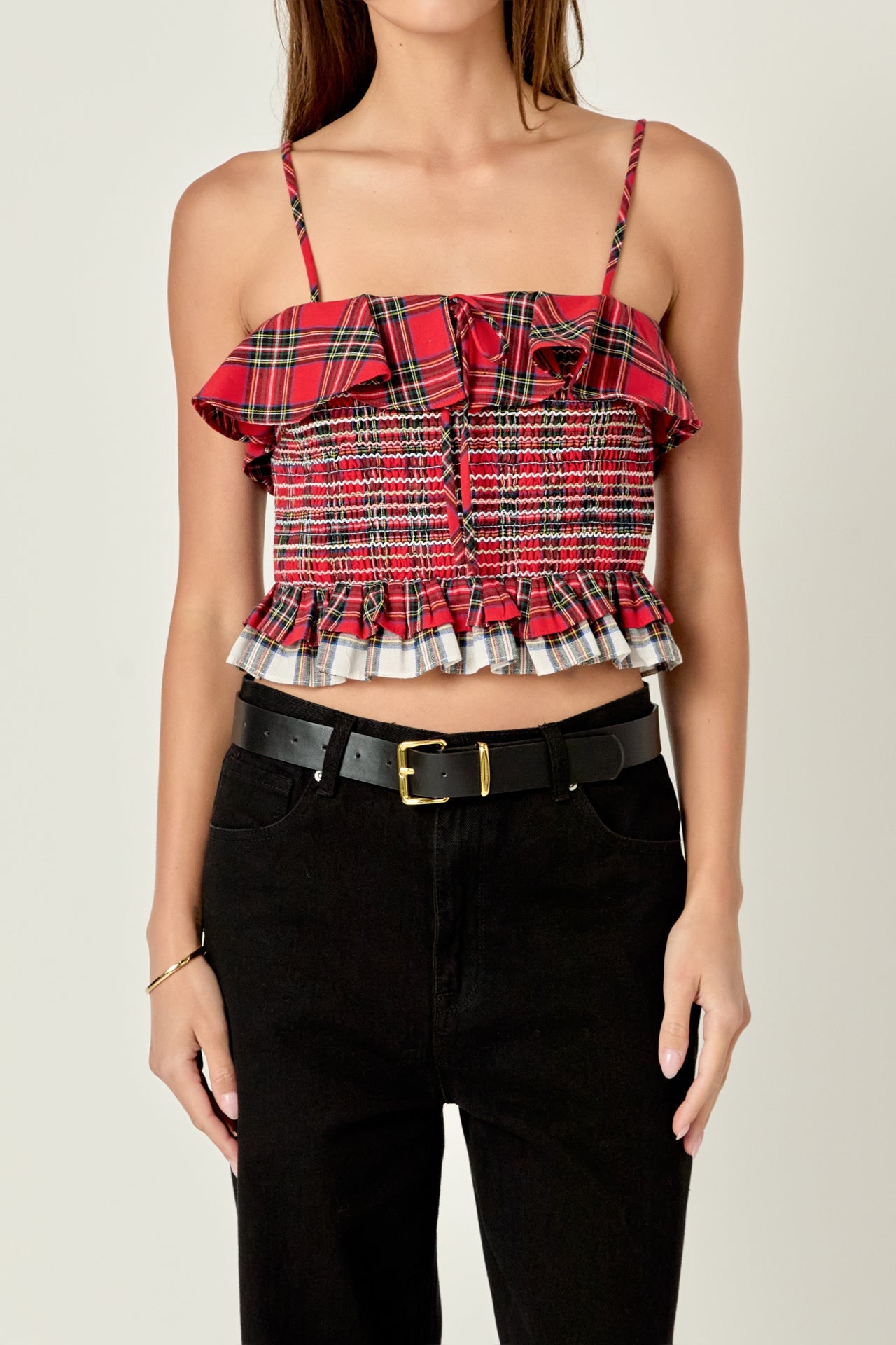 ENGLISH FACTORY - Tartan Check Tank Top - TOPS available at Objectrare