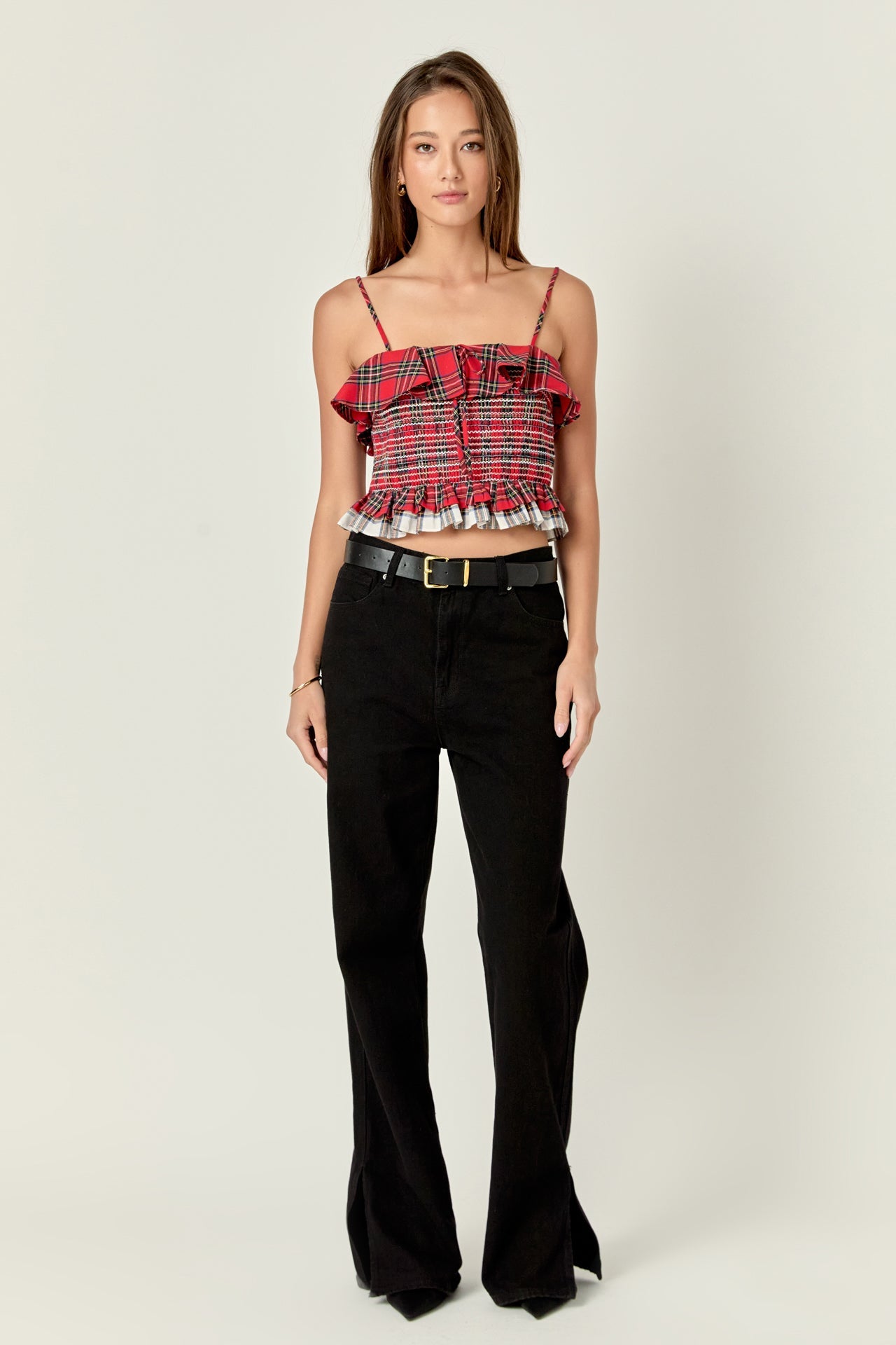 ENGLISH FACTORY - Tartan Check Tank Top - TOPS available at Objectrare