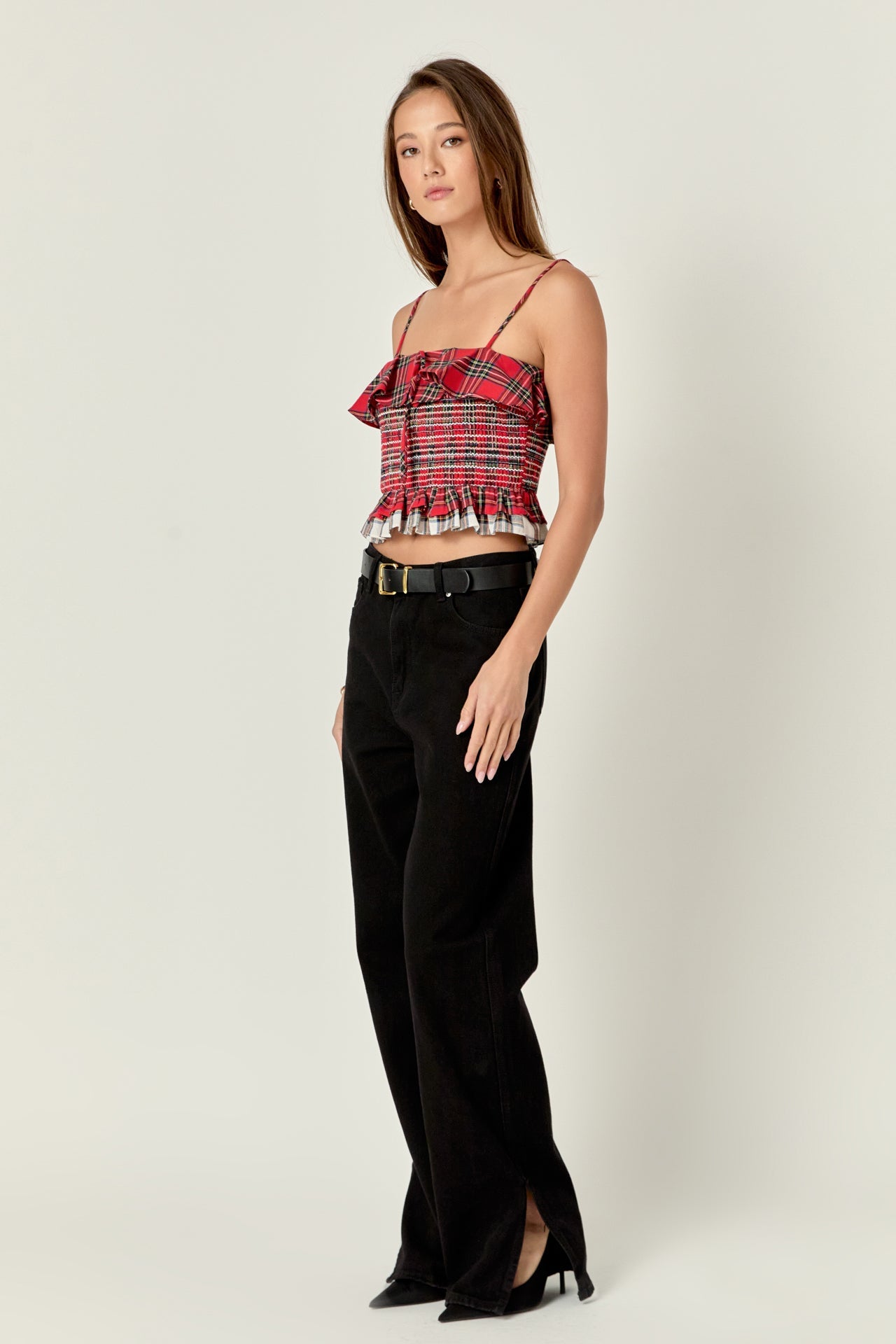 ENGLISH FACTORY - Tartan Check Tank Top - TOPS available at Objectrare