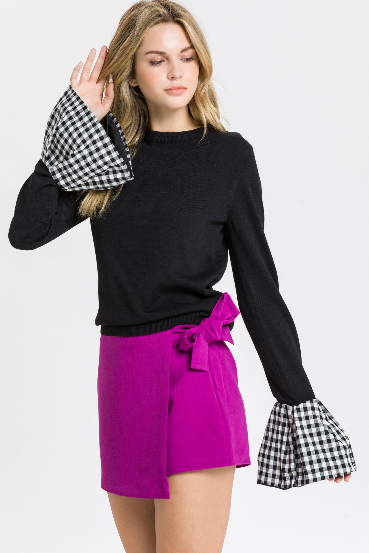 ENGLISH FACTORY - Sweater W/ Combo Cuff - TOPS available at Objectrare