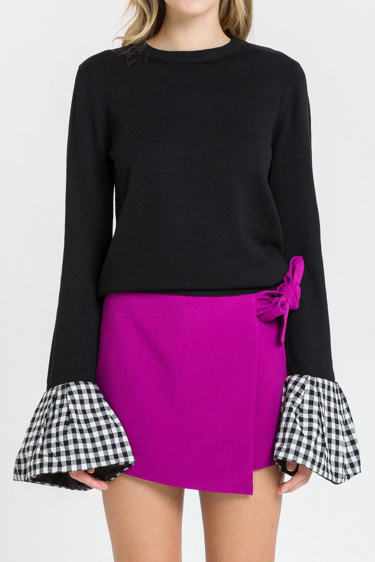 ENGLISH FACTORY - Sweater W/ Combo Cuff - TOPS available at Objectrare