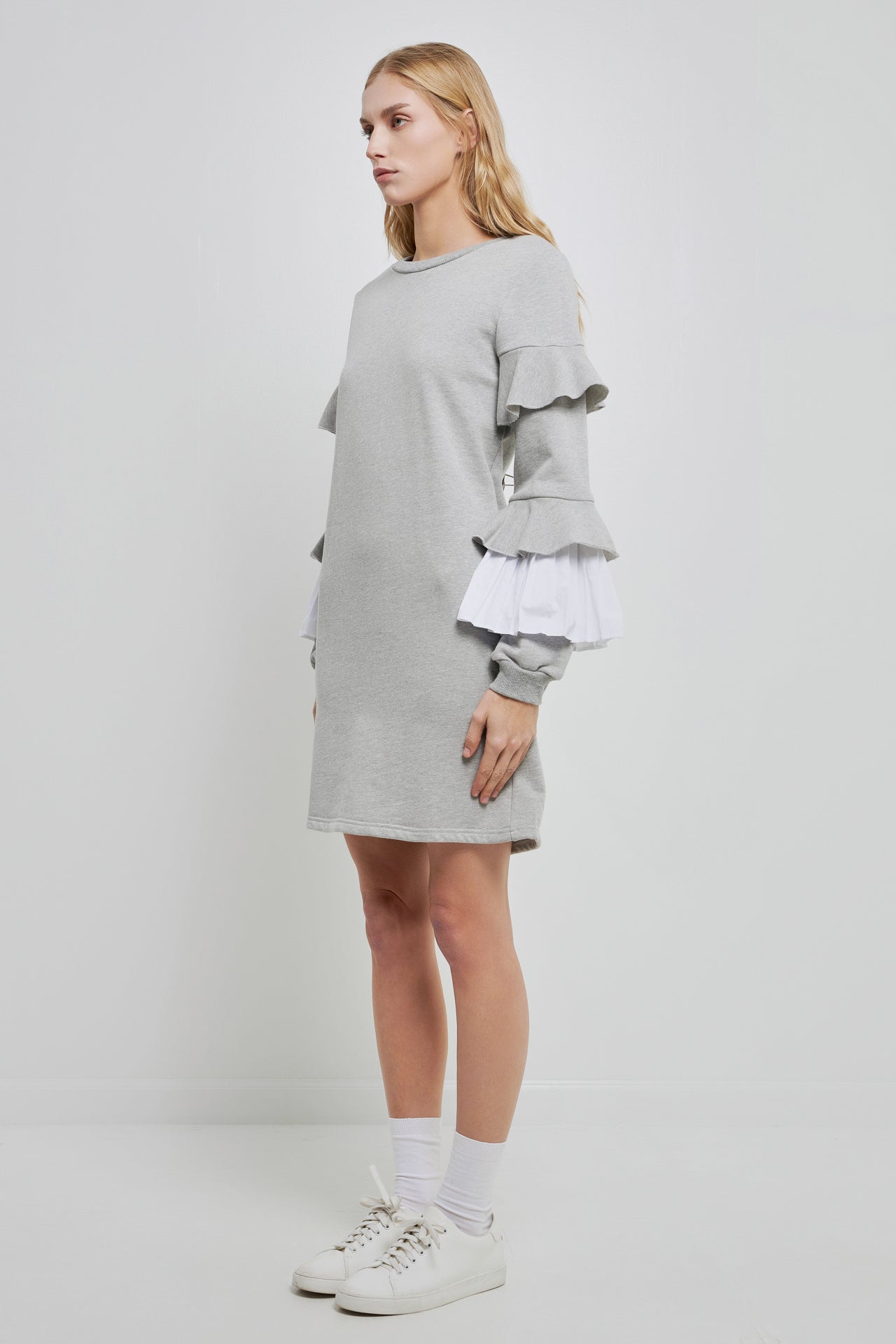 ENGLISH FACTORY - COMBO PLEAT SWEATER DRESS - DRESSES available at Objectrare