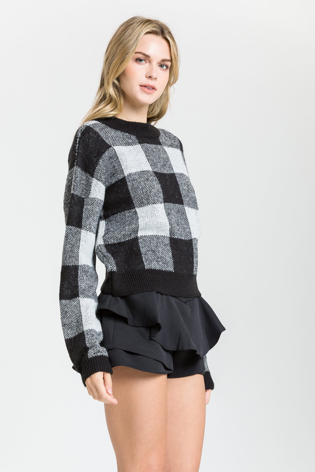 AFTER MARKET - Gingham Knit Sweater - SWEATERS & KNITS available at Objectrare