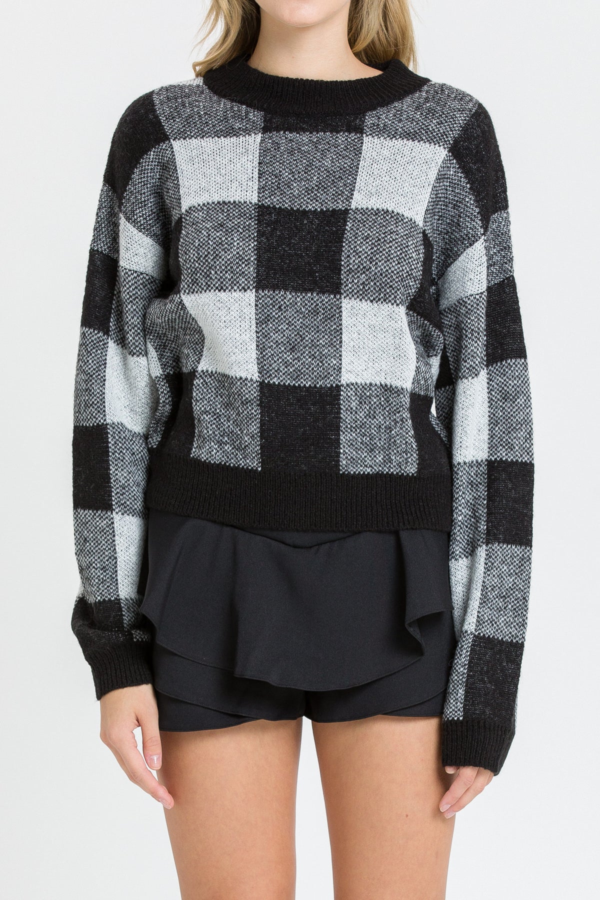AFTER MARKET - Gingham Knit Sweater - SWEATERS & KNITS available at Objectrare