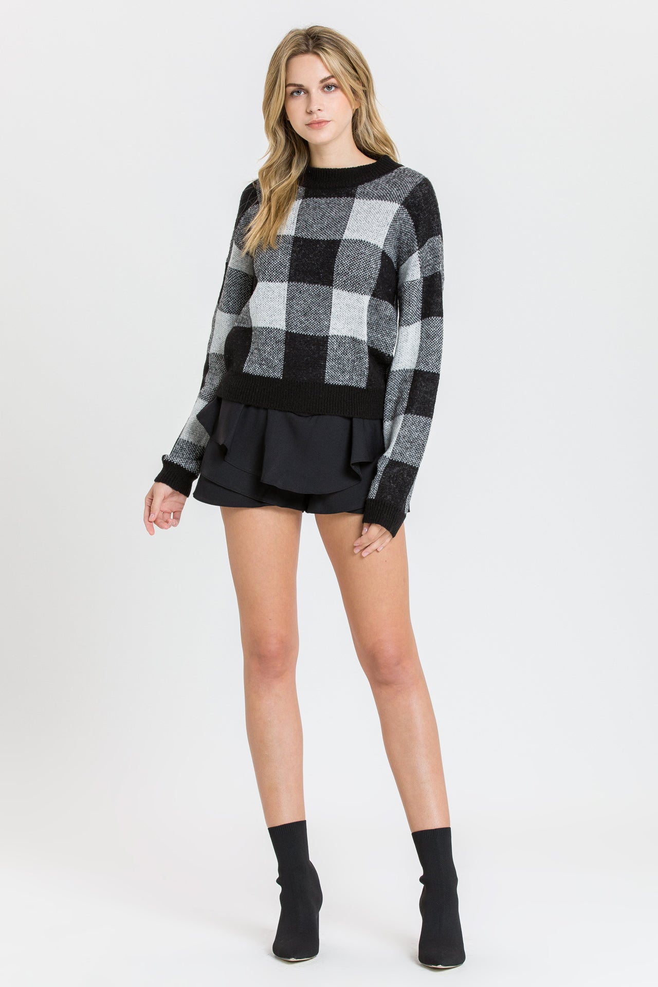 AFTER MARKET - Gingham Knit Sweater - SWEATERS & KNITS available at Objectrare